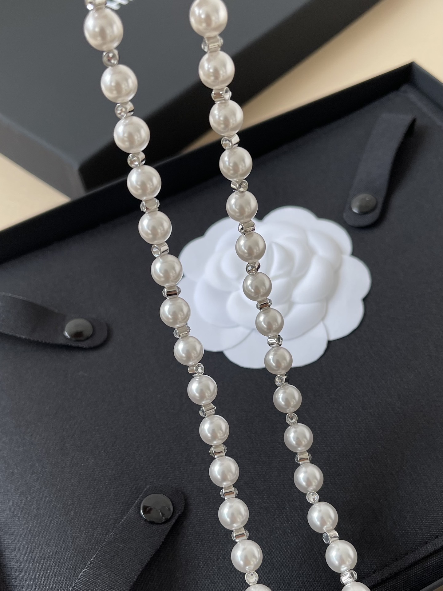 Chanel Elegant Pearl & Crystal Waist Chain Belt with CC Logo