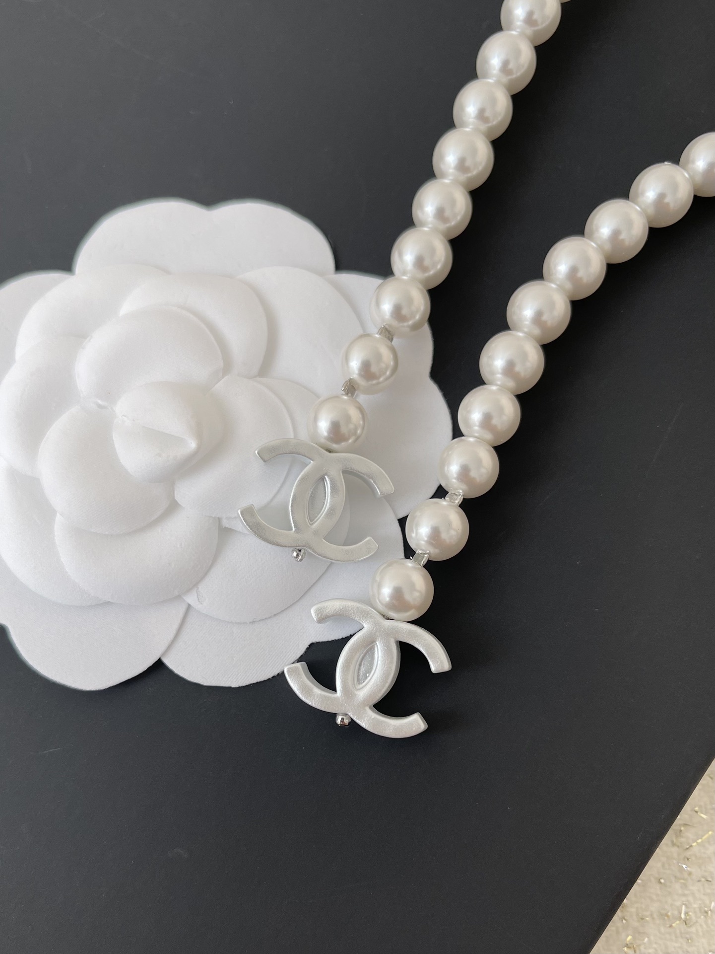 Luxury Multi-way Pearl Chain Belt and Long Necklace with CC Logo