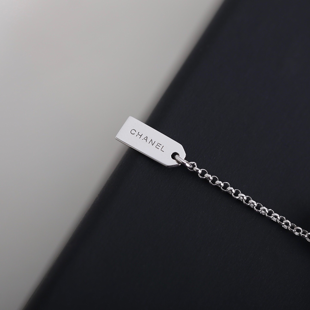 Chanel Camellia Crystal Double Chain Bracelet & Choker Set