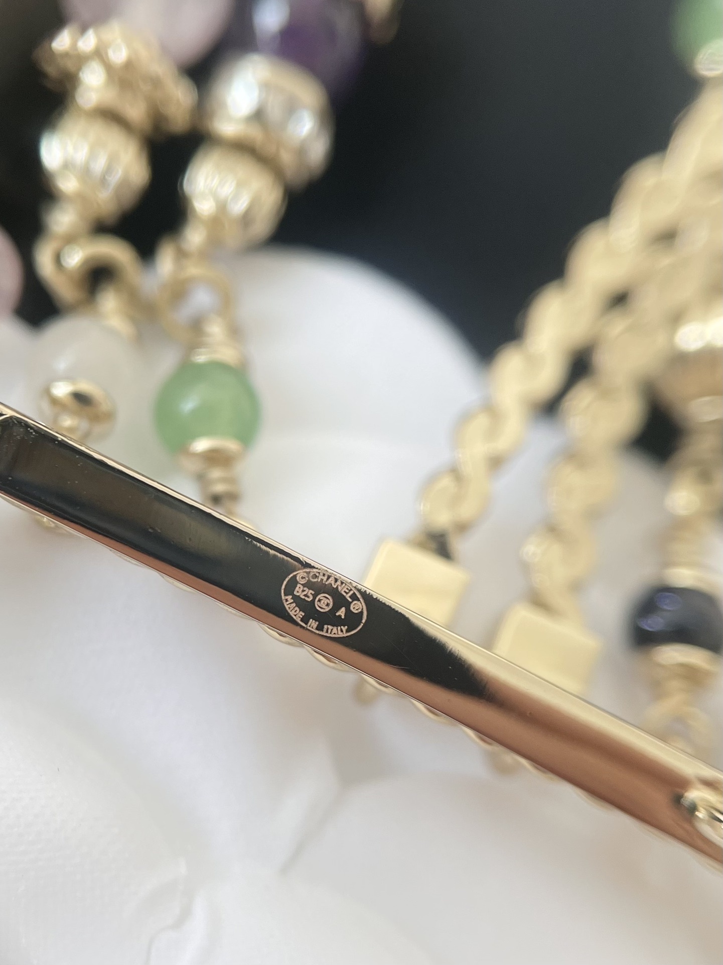 Chanel 2024/25 Métiers d'Art Multi-Strand Gemstone & Pearl Bracelet