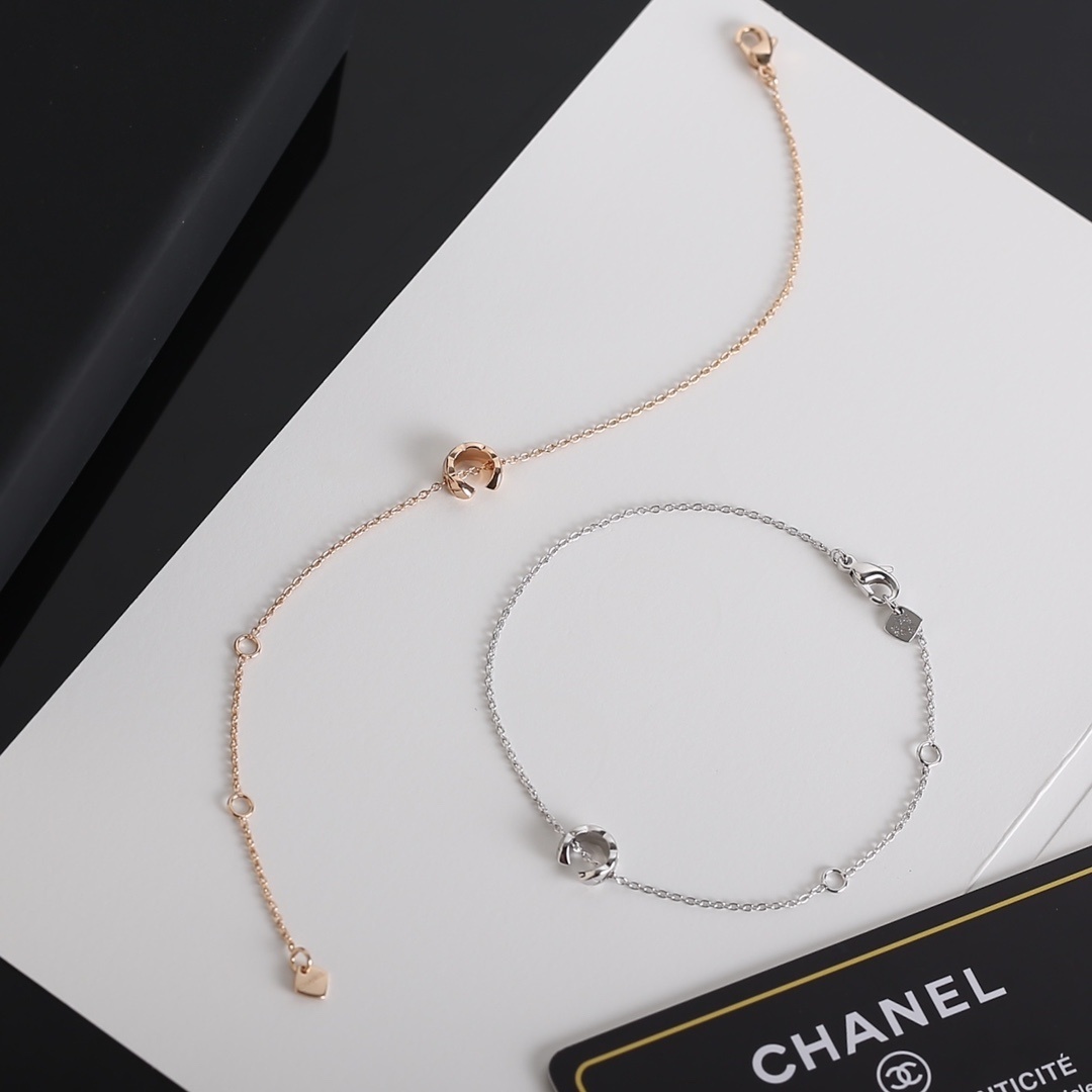 Designer Style Double C Charm Bracelet - Minimalist Fine Jewelry