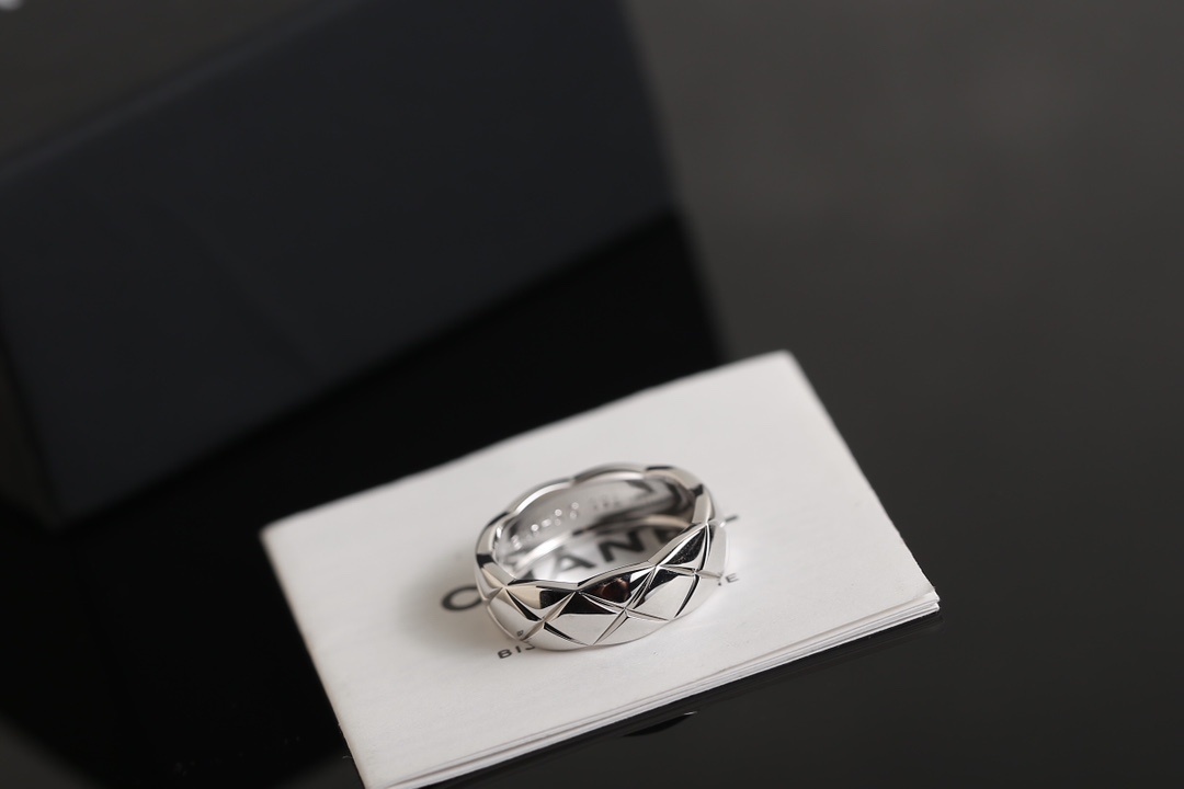 Chanel Coco Crush Quilted Ring - Luxury 18K Gold Plated Jewelry