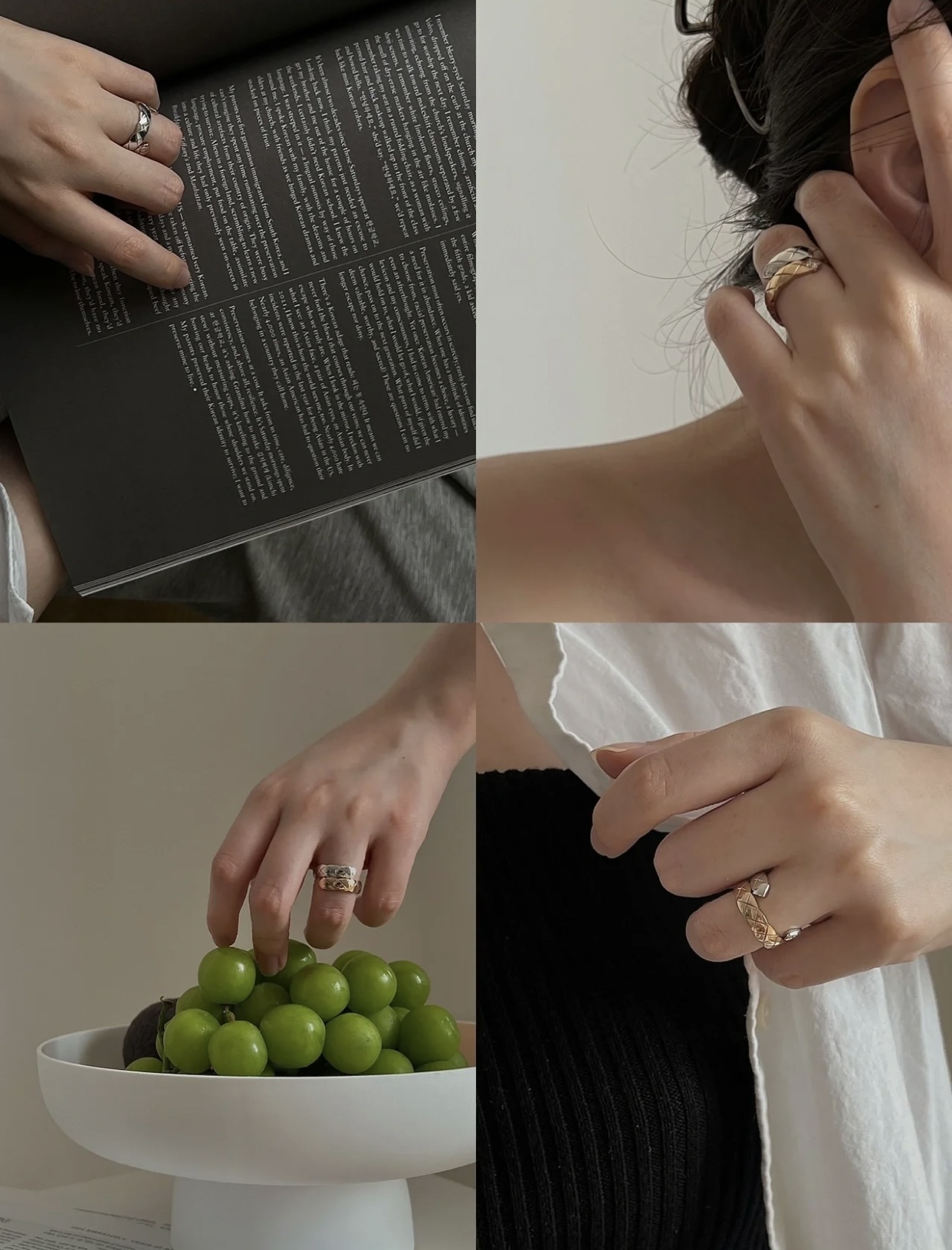 Chanel Coco Crush Toi et Moi Ring Quilted Motif with Diamonds