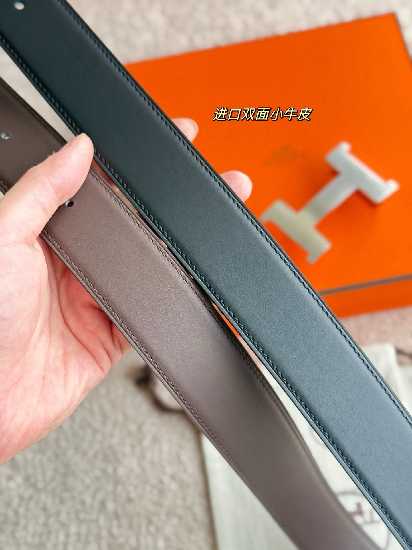 Hermès Constance Reversible Leather Belt 38mm - Brushed Buckle