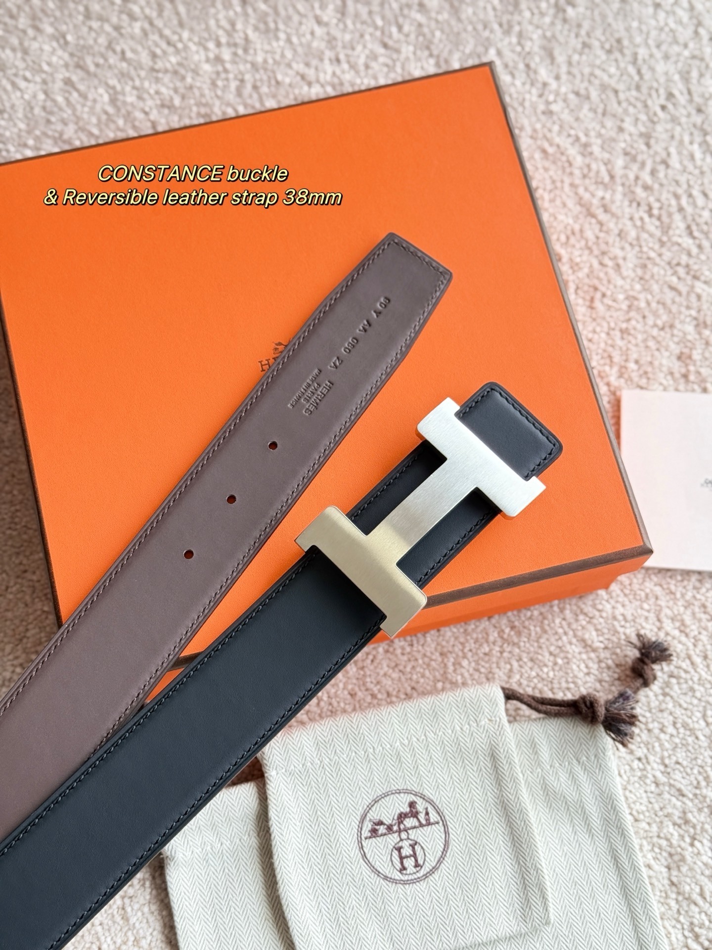 Hermès Constance Reversible Leather Belt 38mm - Brushed Buckle