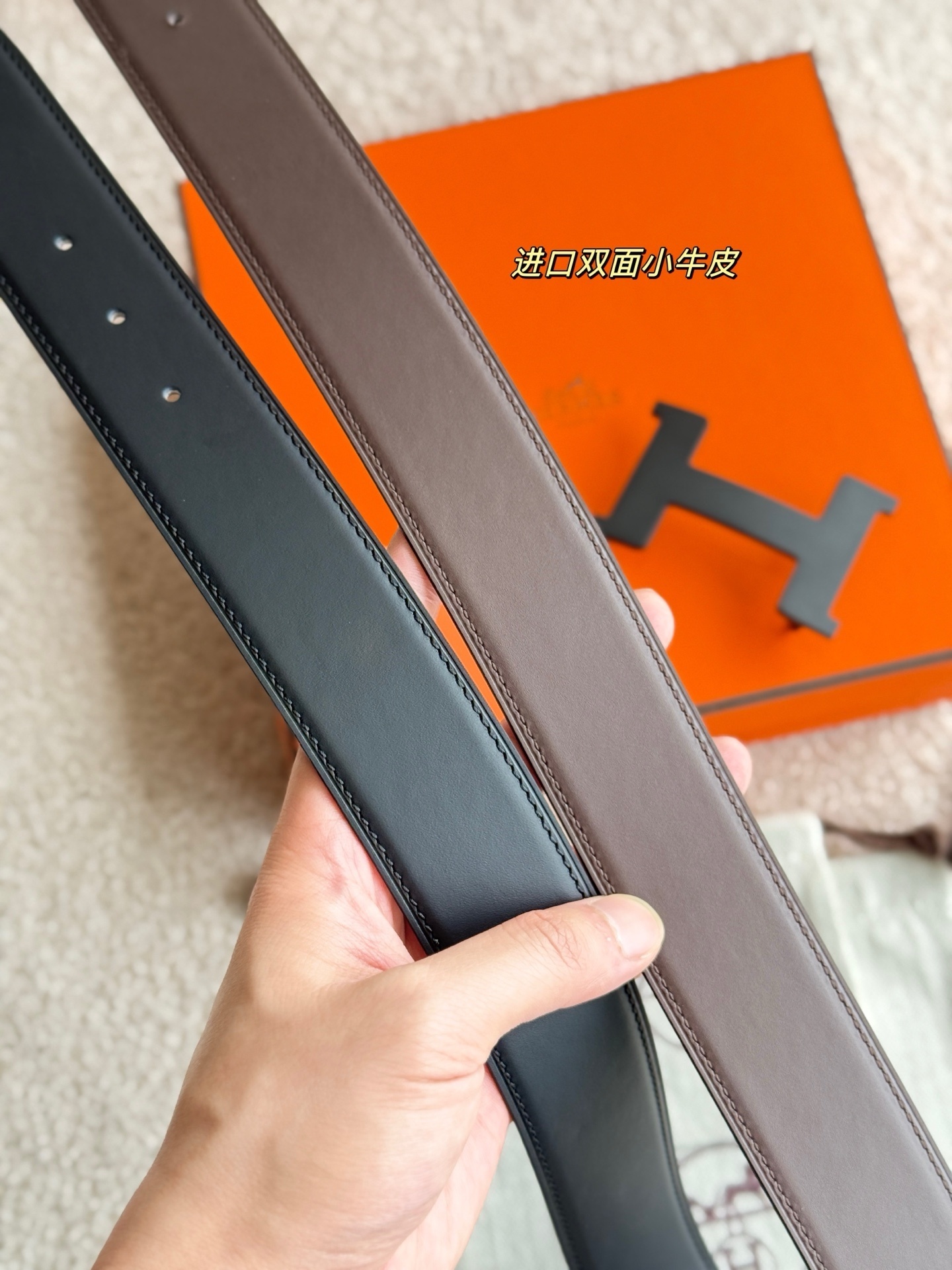 Luxury Constance Buckle Reversible Leather Belt - 38mm