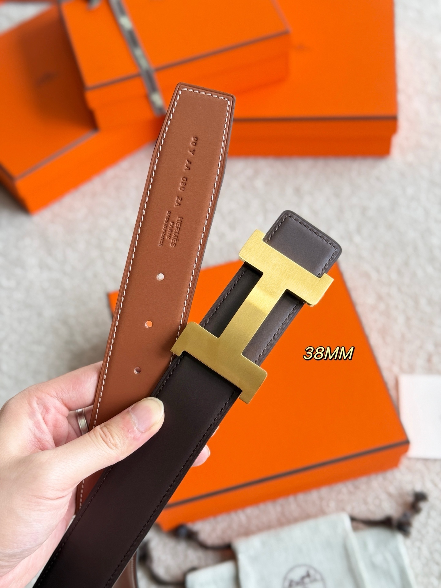 Hermes Constance Buckle & Reversible Leather Strap 38mm - Gold H
