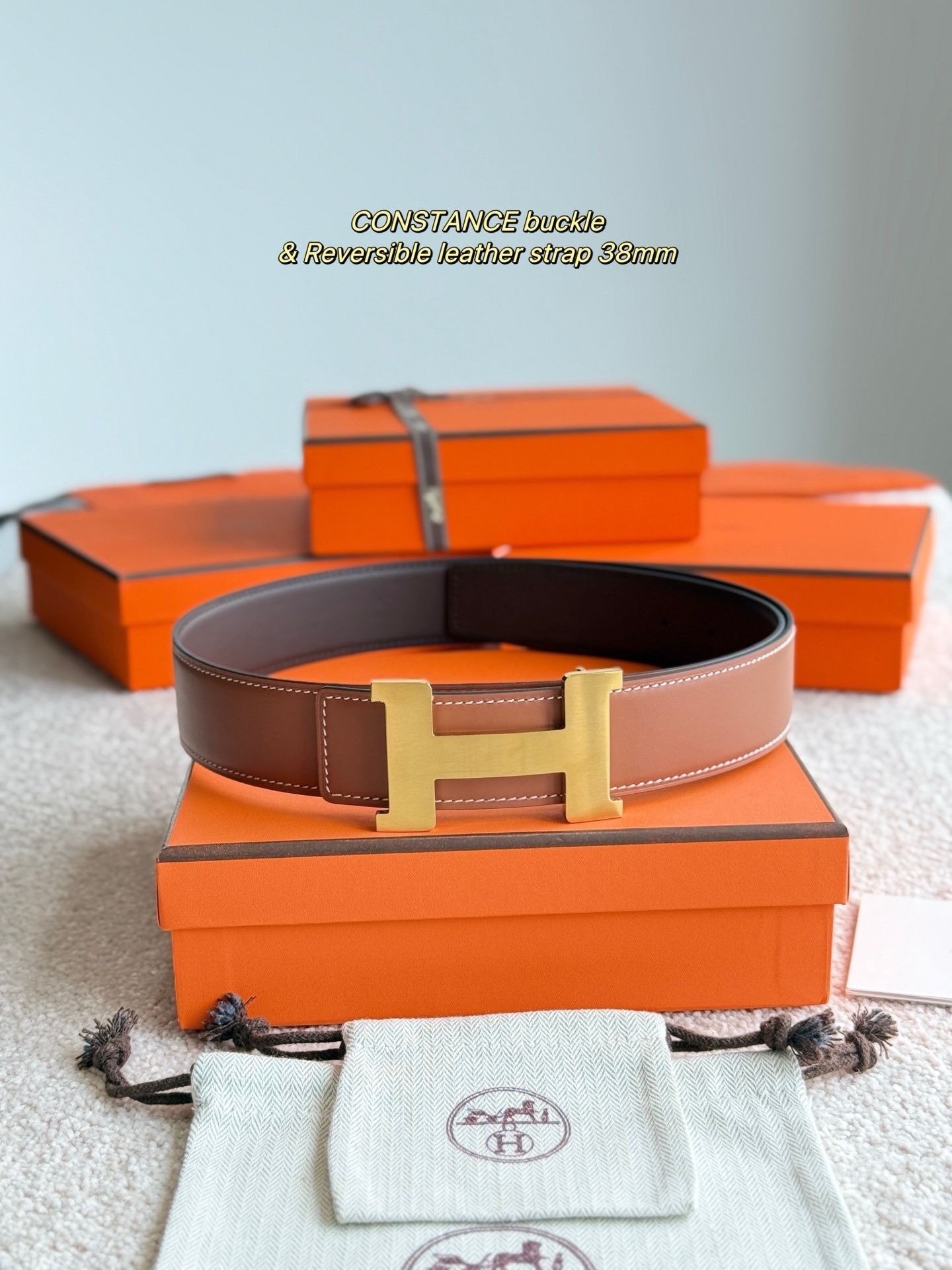 Hermes Constance Buckle & Reversible Leather Strap 38mm – Gold H