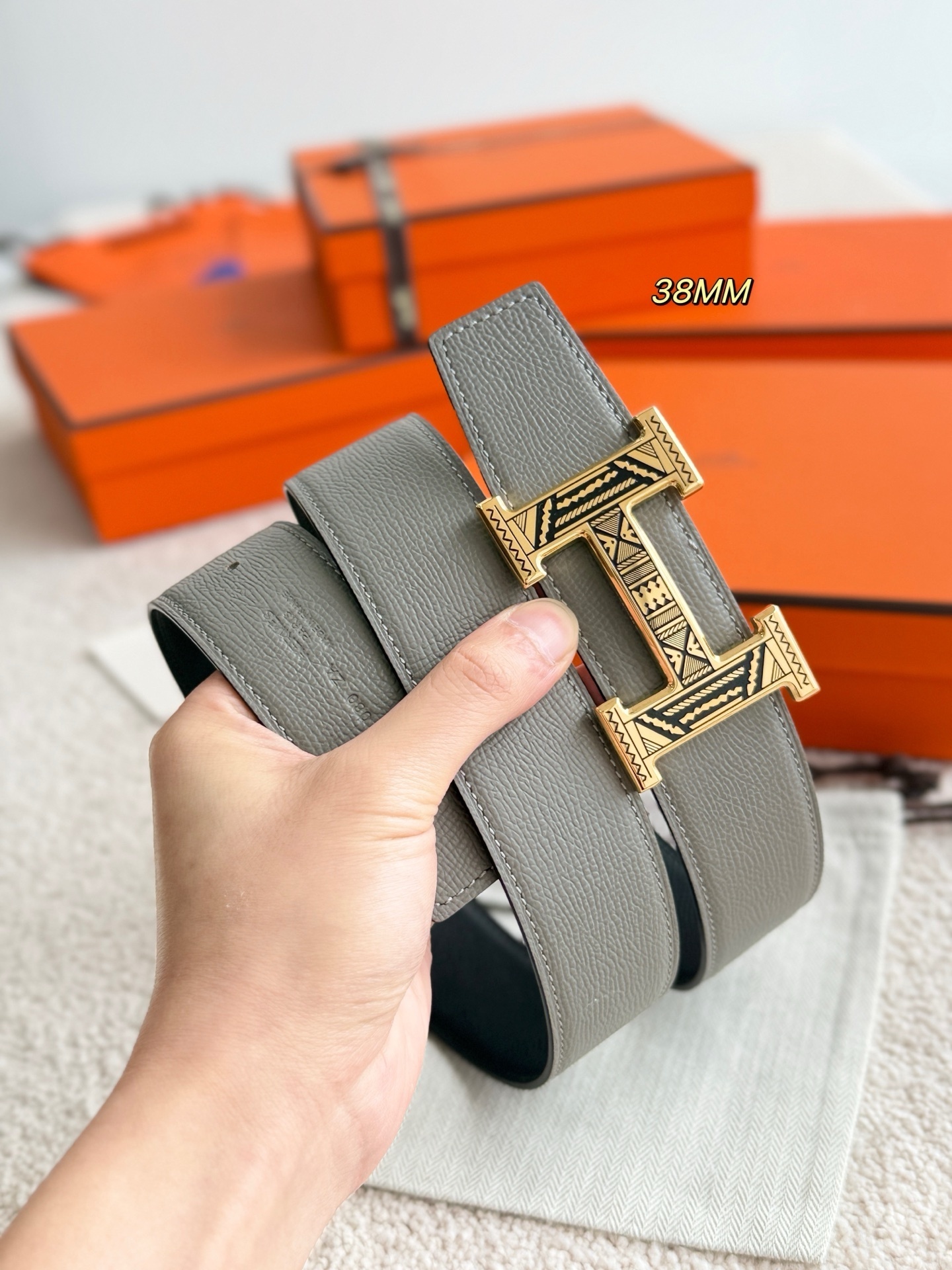 Hermès H Touareg Belt Buckle & Reversible Leather Strap 38mm