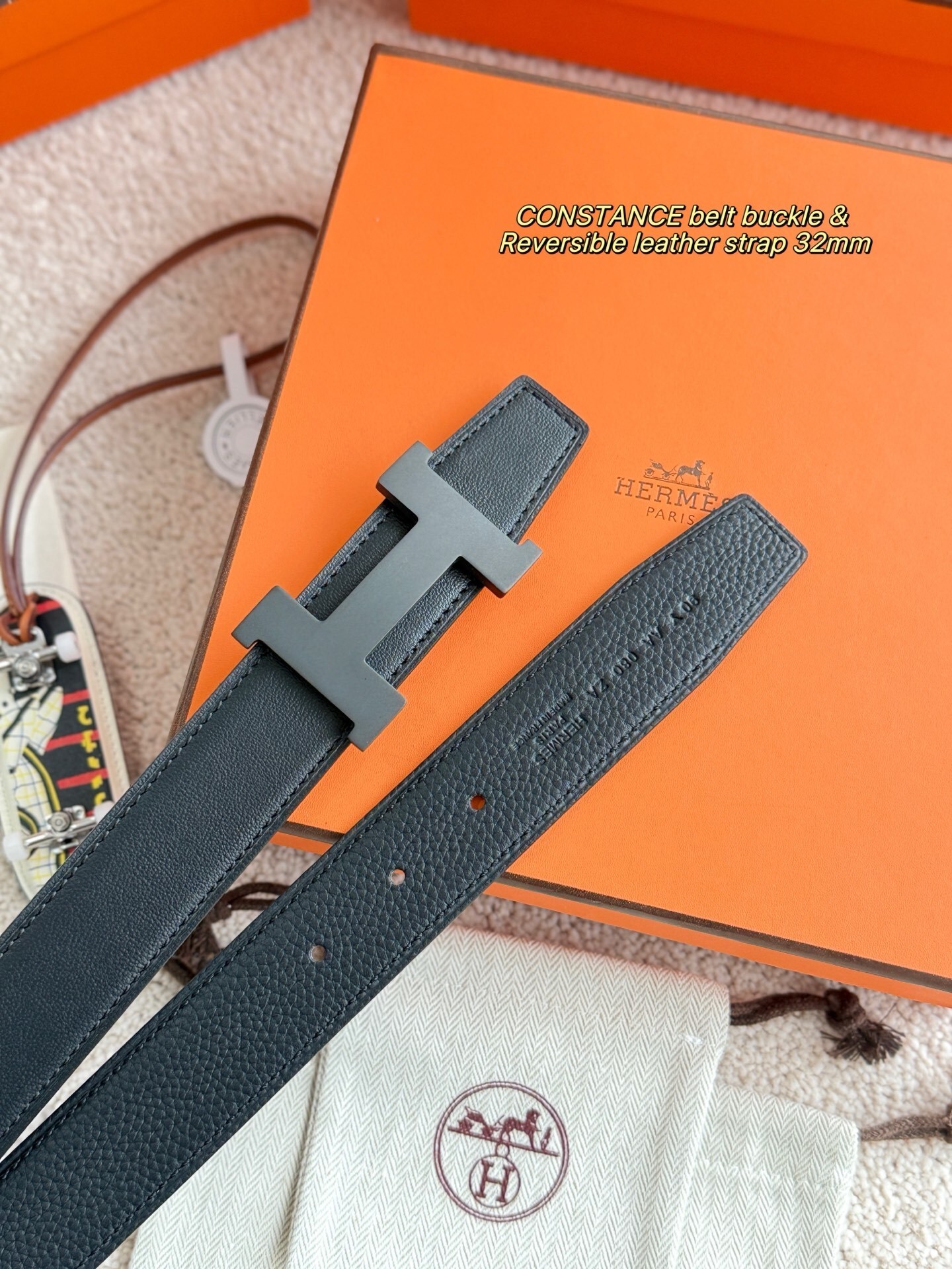 Hermès Constance Reversible Leather Belt 32mm - Matte Black Buckle