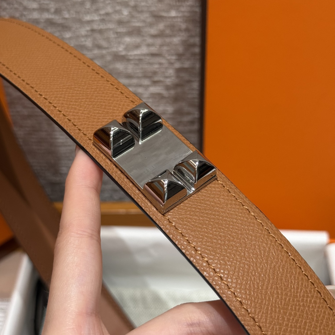 Hermes Collier de Chien Belt Epsom Leather Gold Silver Hardware