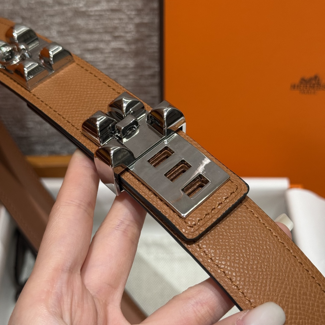Hermes Collier de Chien Belt Epsom Leather Gold Silver Hardware