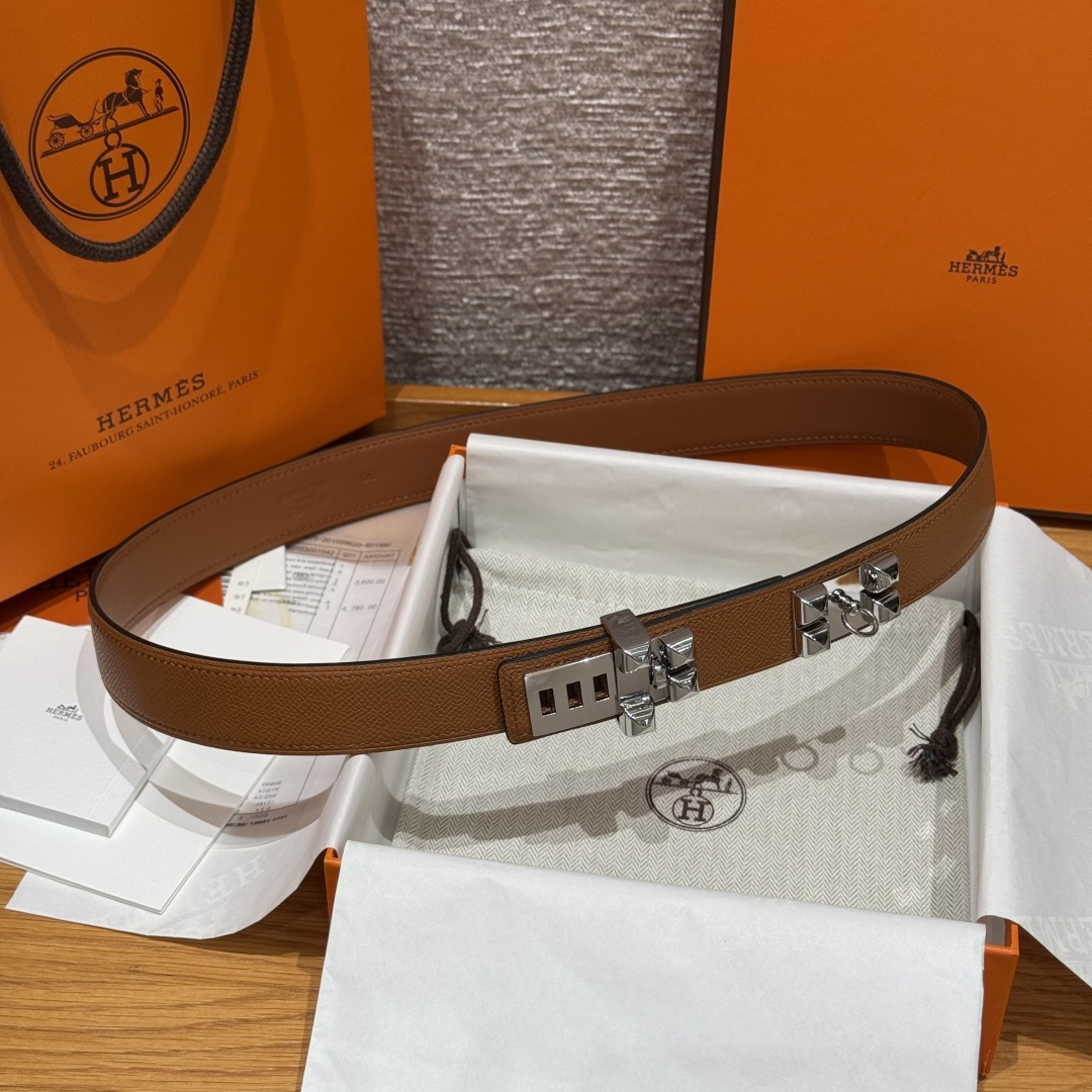 Hermes Collier de Chien Belt Epsom Leather Gold Silver Hardware