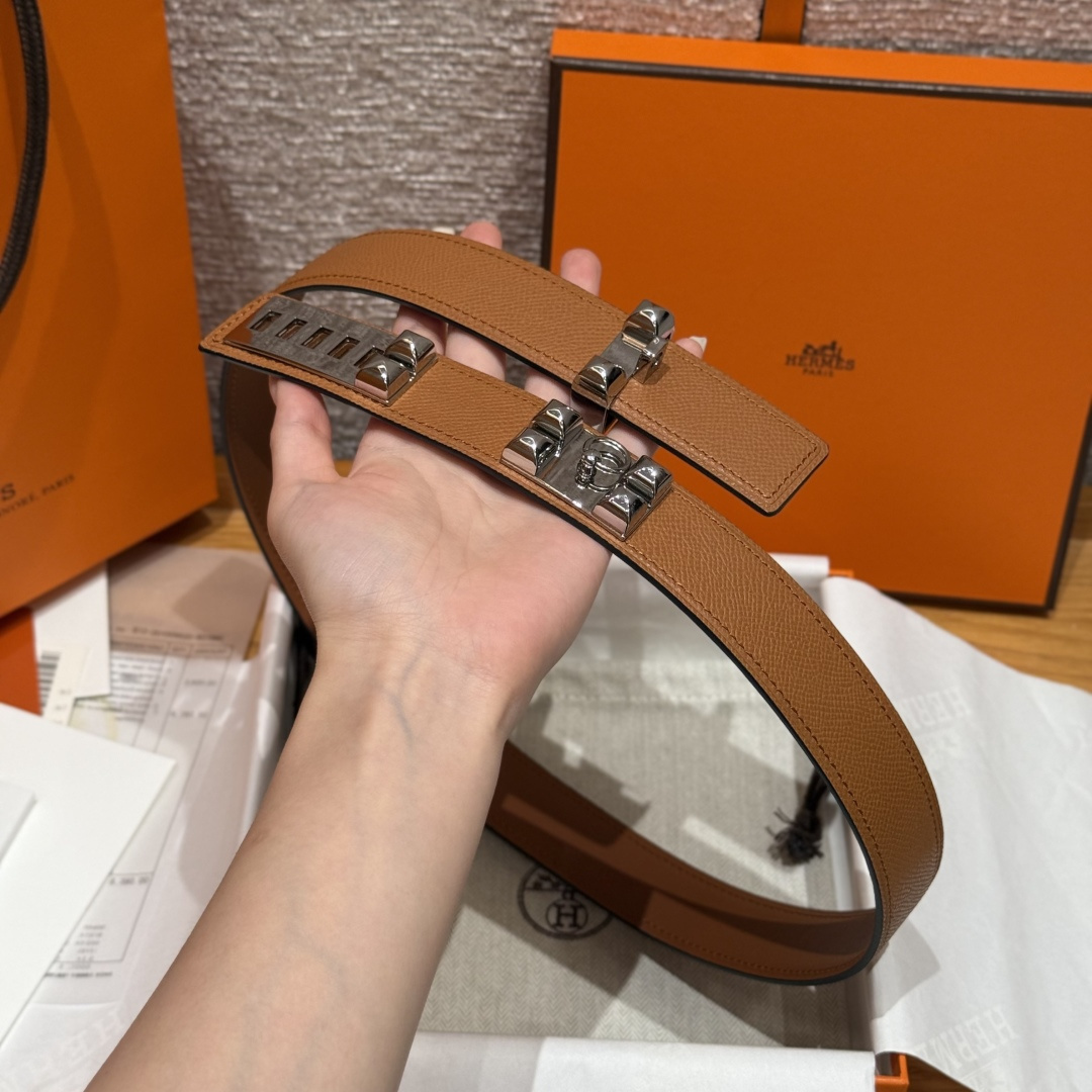 Hermes Collier de Chien Belt Epsom Leather Gold Silver Hardware