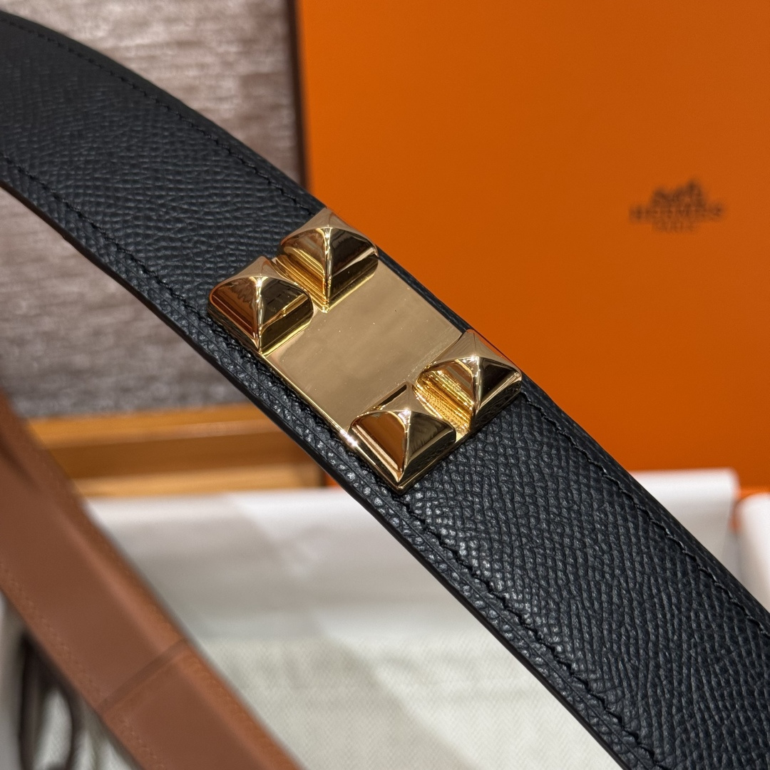 Hermès Kelly Belt in Black Epsom Leather with Gold-Plated Hardware