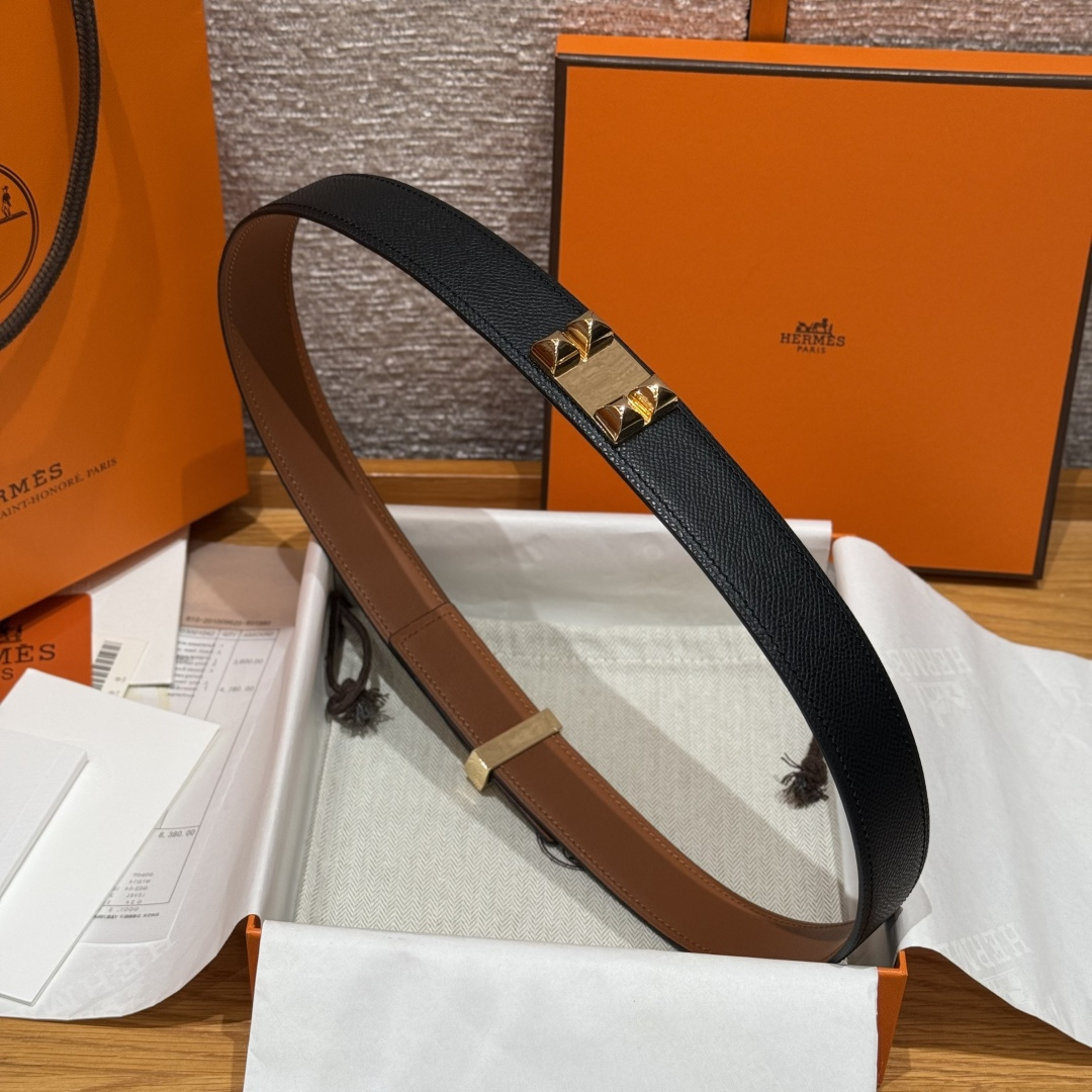 Hermès Kelly Belt in Black Epsom Leather with Gold-Plated Hardware