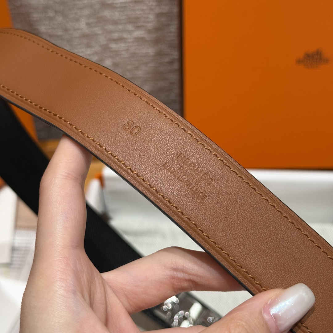 Hermès Collier de Chien Belt Noir Epsom Leather Silver Hardware