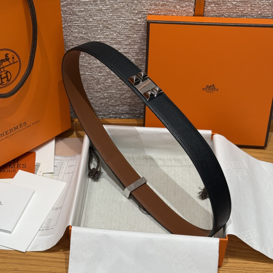 Hermès Collier de Chien Belt Noir Epsom Leather Silver Hardware