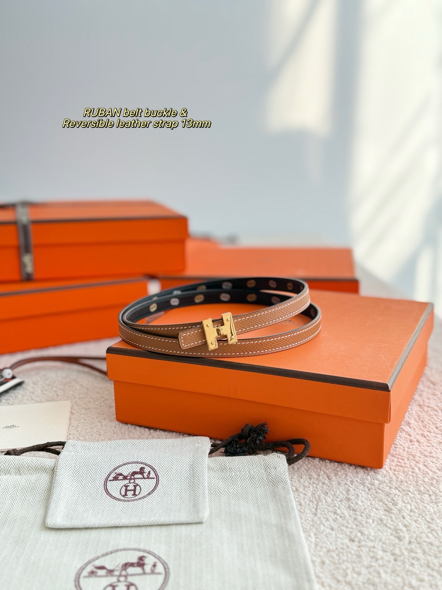 Hermès Ruban Belt Buckle & 13mm Reversible Leather Strap