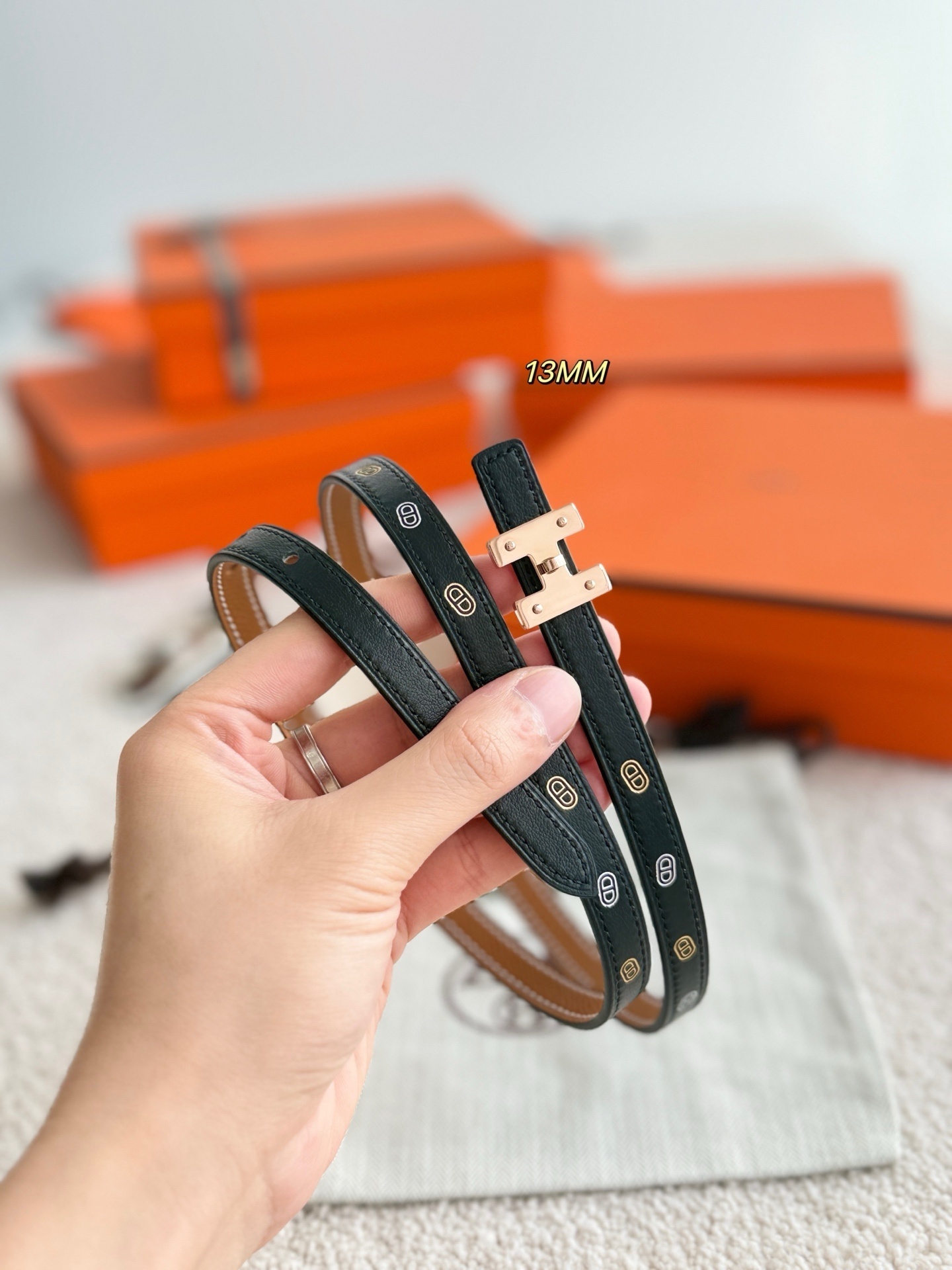 Hermes Ruban Belt Buckle & 13mm Reversible Leather Strap