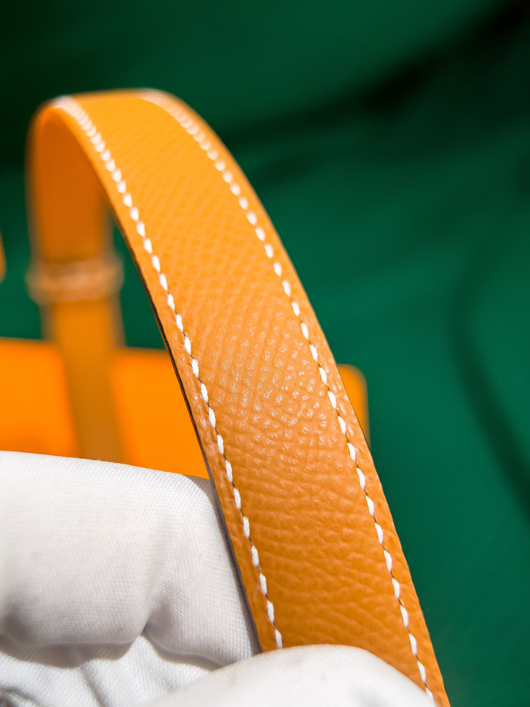 Hermès Kelly Belt in Orange Epsom Leather with Palladium Hardware