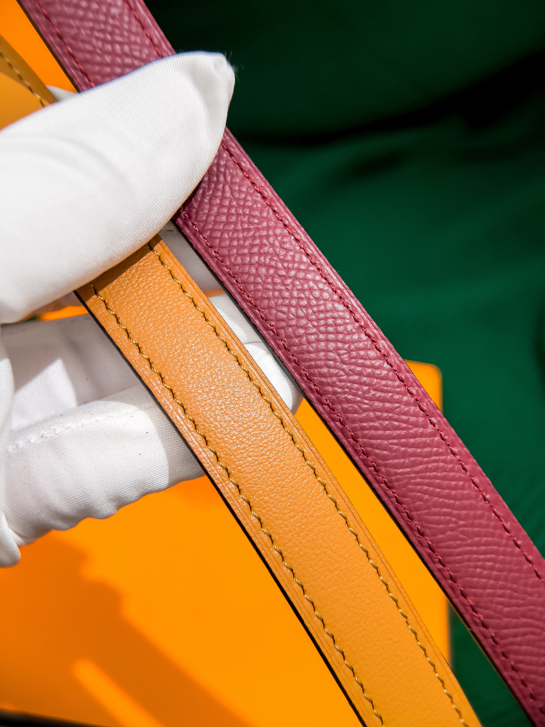 Hermès Kelly Belt Pink Epsom Leather with Palladium Hardware