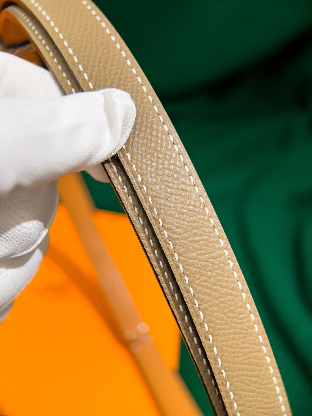 Hermès Kelly 18 Belt Etoupe Epsom Leather Silver Hardware