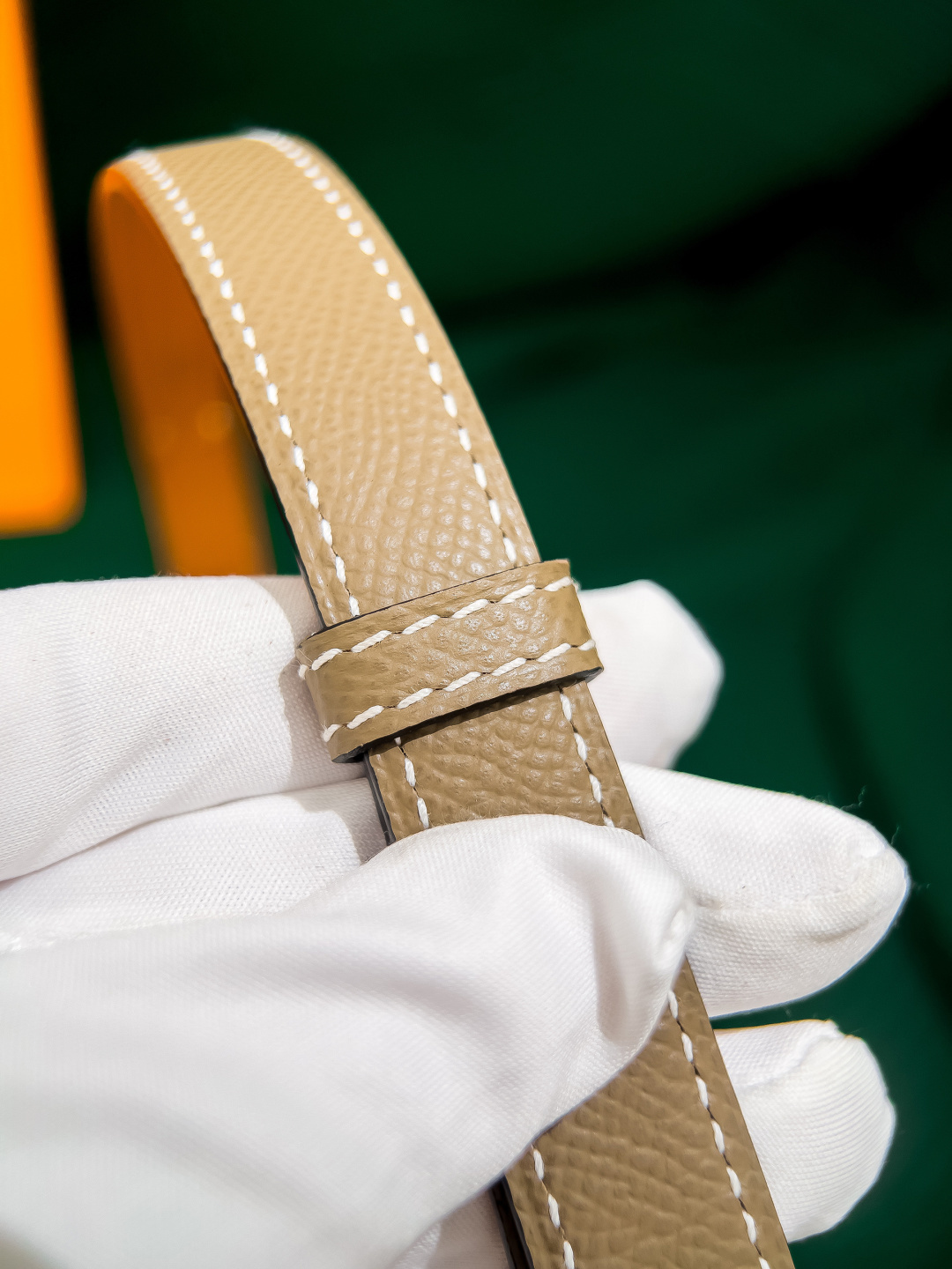 Hermès Kelly 18 Belt Etoupe Epsom Leather Silver Hardware