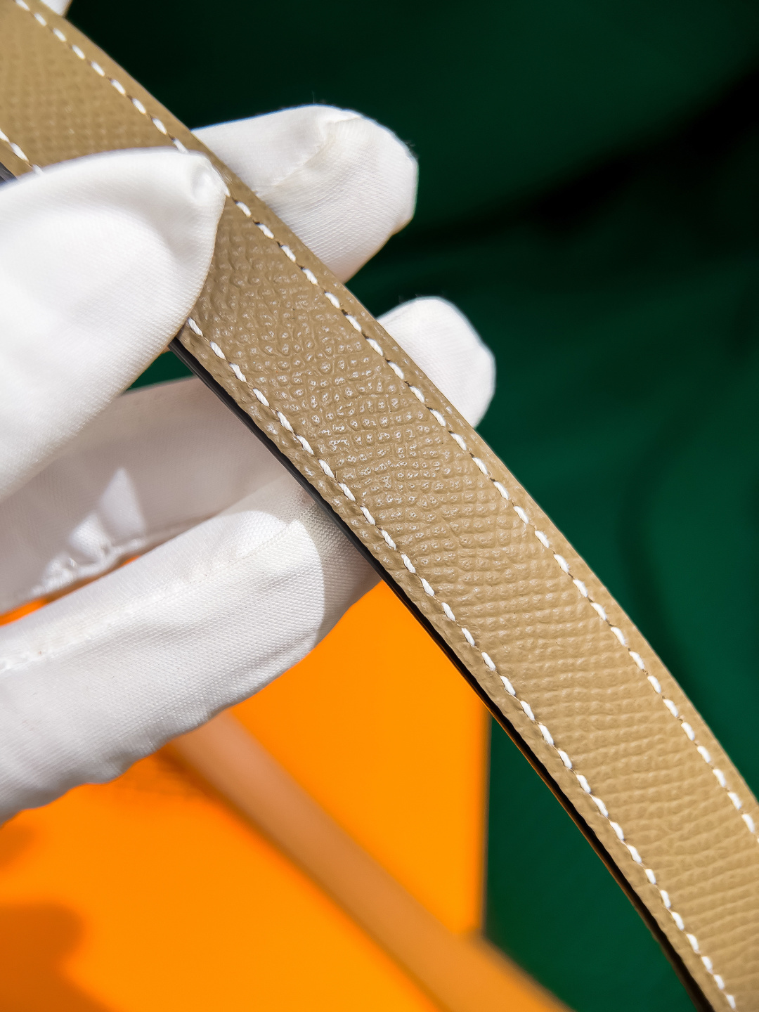 Hermes Kelly Belt Etoupe Epsom Leather Gold Hardware Adjustable