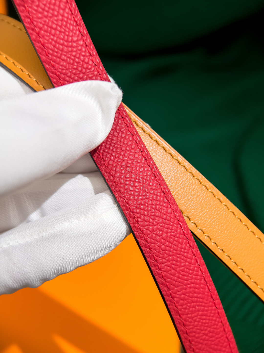 Hermes Kelly 18 Belt in Red Epsom Leather with Palladium Hardware