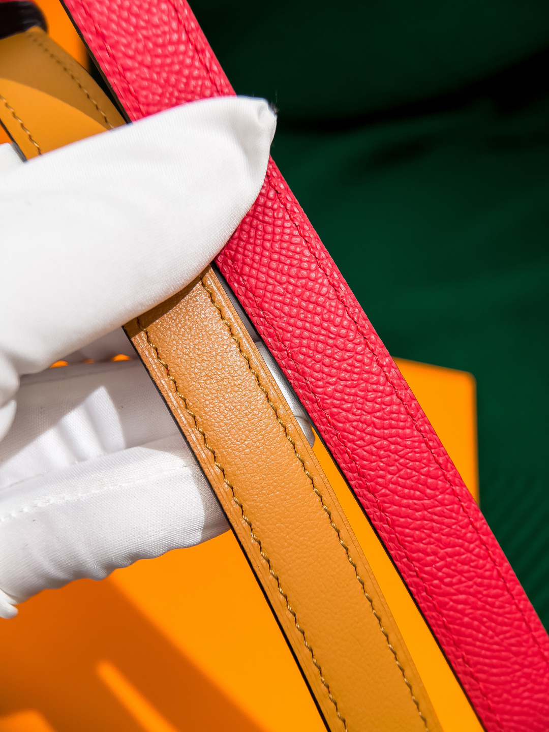 Hermes Kelly 18 Belt Red Epsom Leather with Gold Hardware