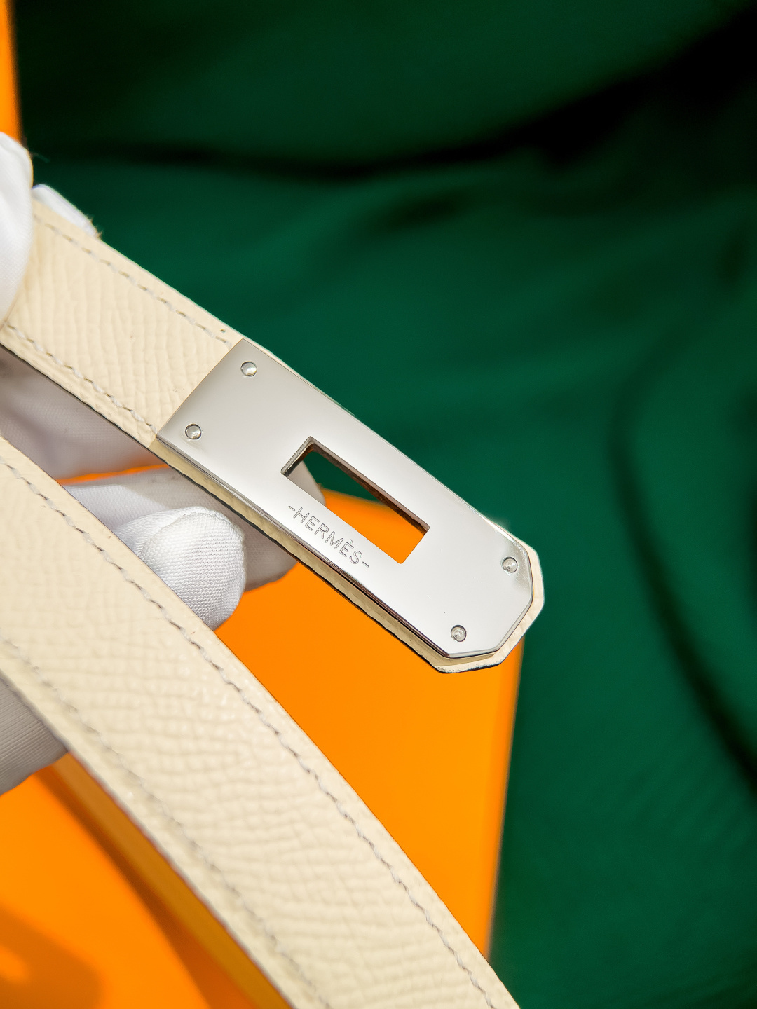 Hermes Kelly Belt in Epsom Leather with Palladium Hardware - Nata