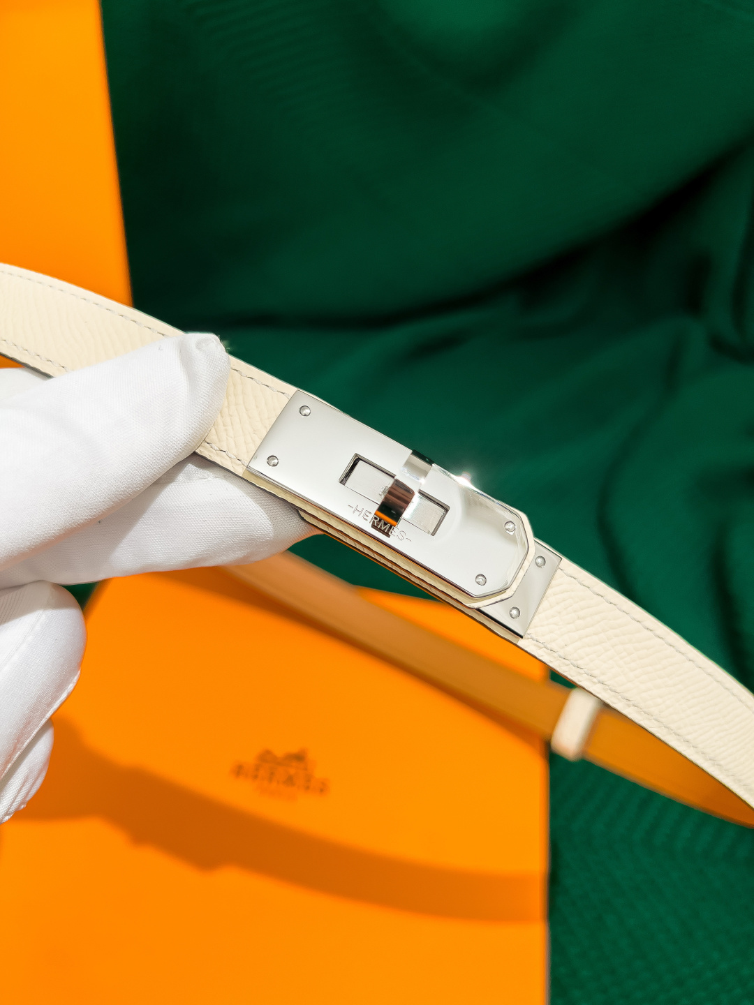 Hermes Kelly Belt in Epsom Leather with Palladium Hardware - Nata