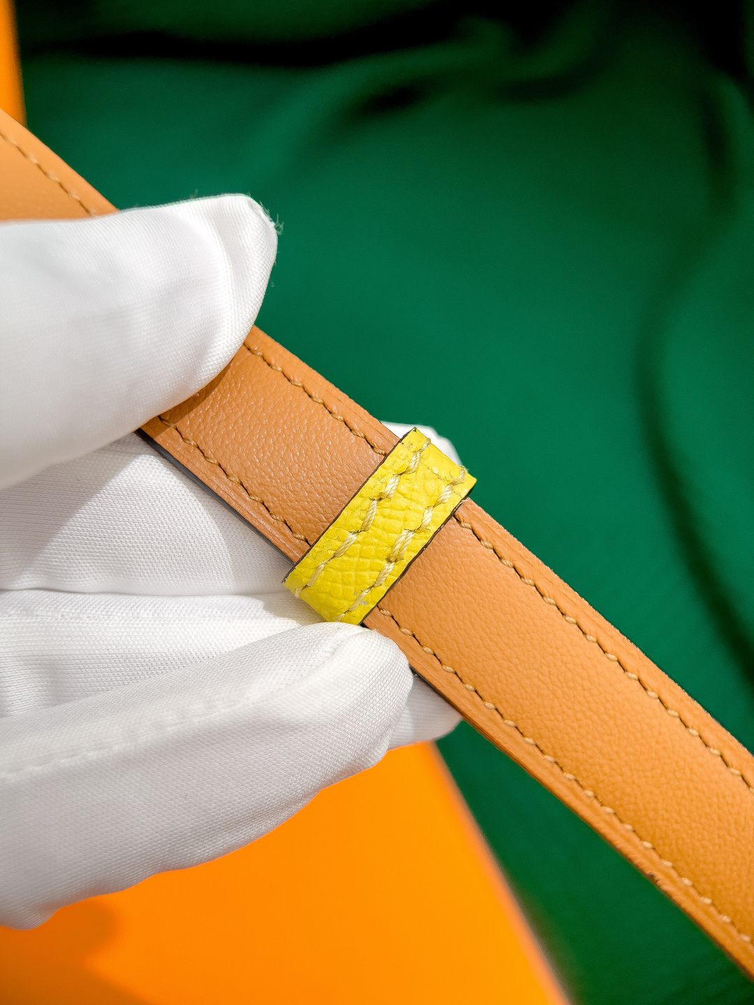 Hermès Kelly 18 Adjustable Belt - Lime Epsom Leather