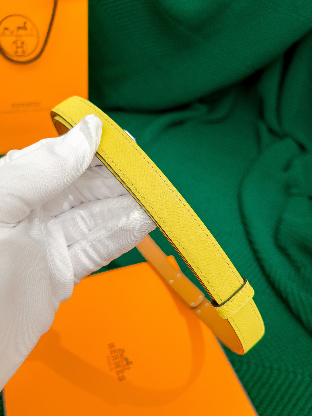 Hermès Kelly 18 Adjustable Belt - Lime Epsom Leather