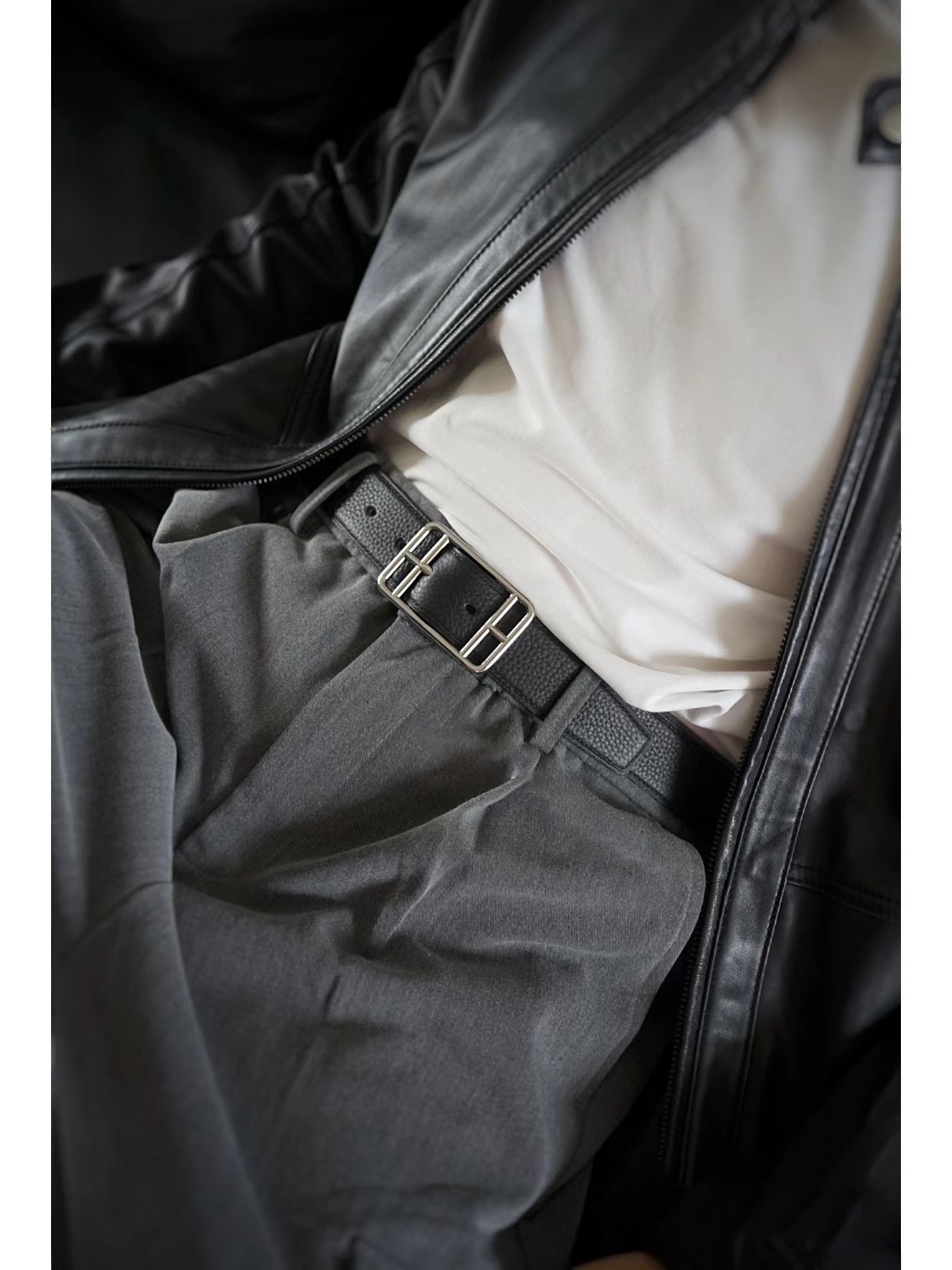 Hermès Cape Cod 32 Reversible Leather Belt in Black & Gold