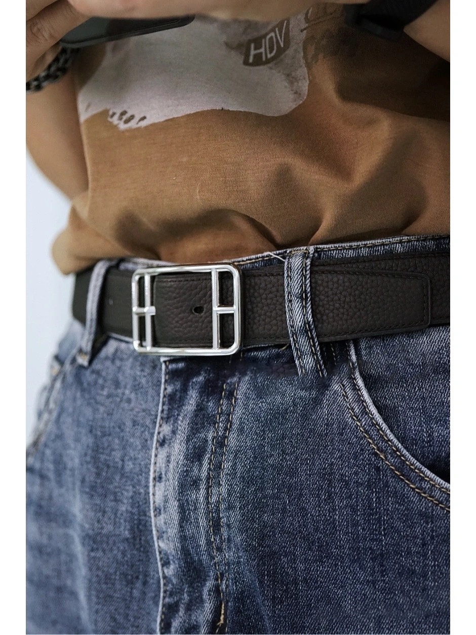 Hermès Cape Cod 32 Reversible Leather Belt in Black & Gold