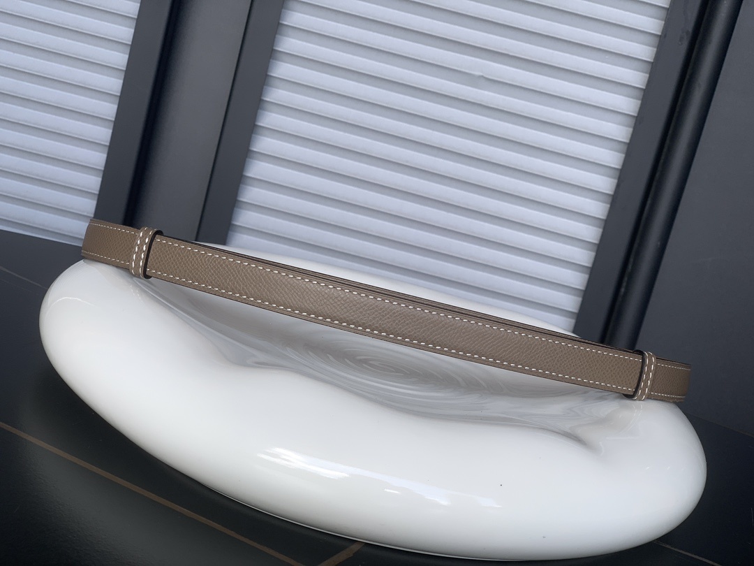 Hermes Kelly Adjustable Belt Etoupe Epsom with Rose Gold Hardware