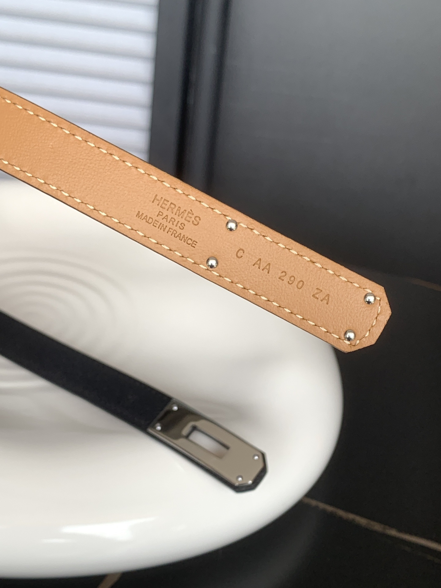 Hermes Kelly 18 Belt in Black Epsom Leather with Silver Hardware