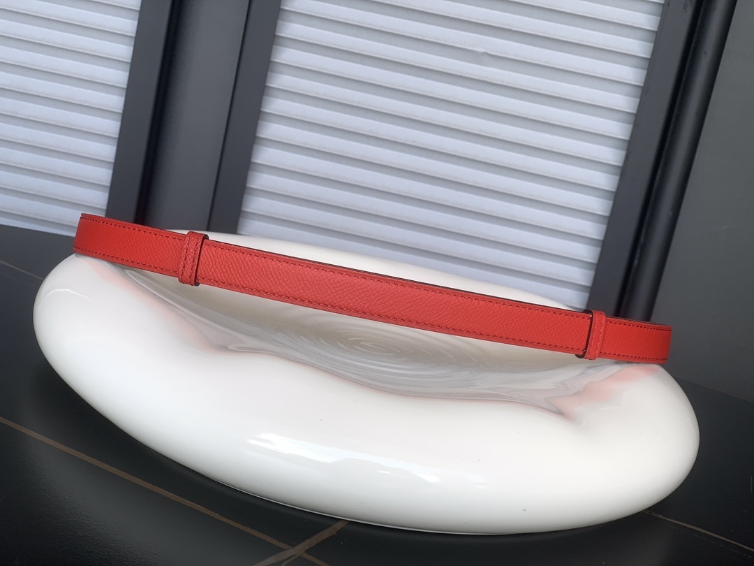 Luxury Hermes Kelly Belt Red Epsom Leather Gold Buckle