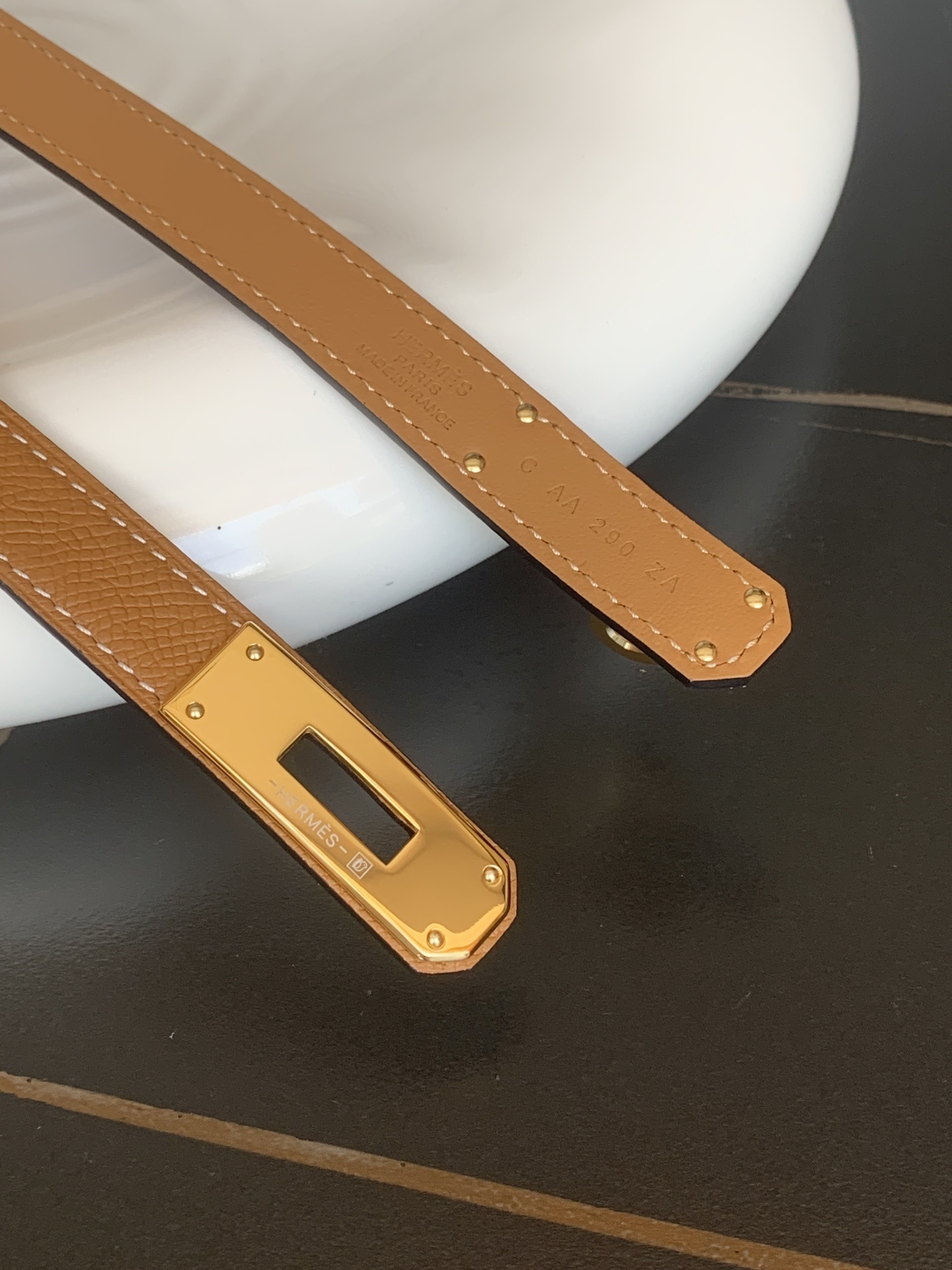 Hermes Kelly Belt in Gold Epsom Leather with Gold Hardware