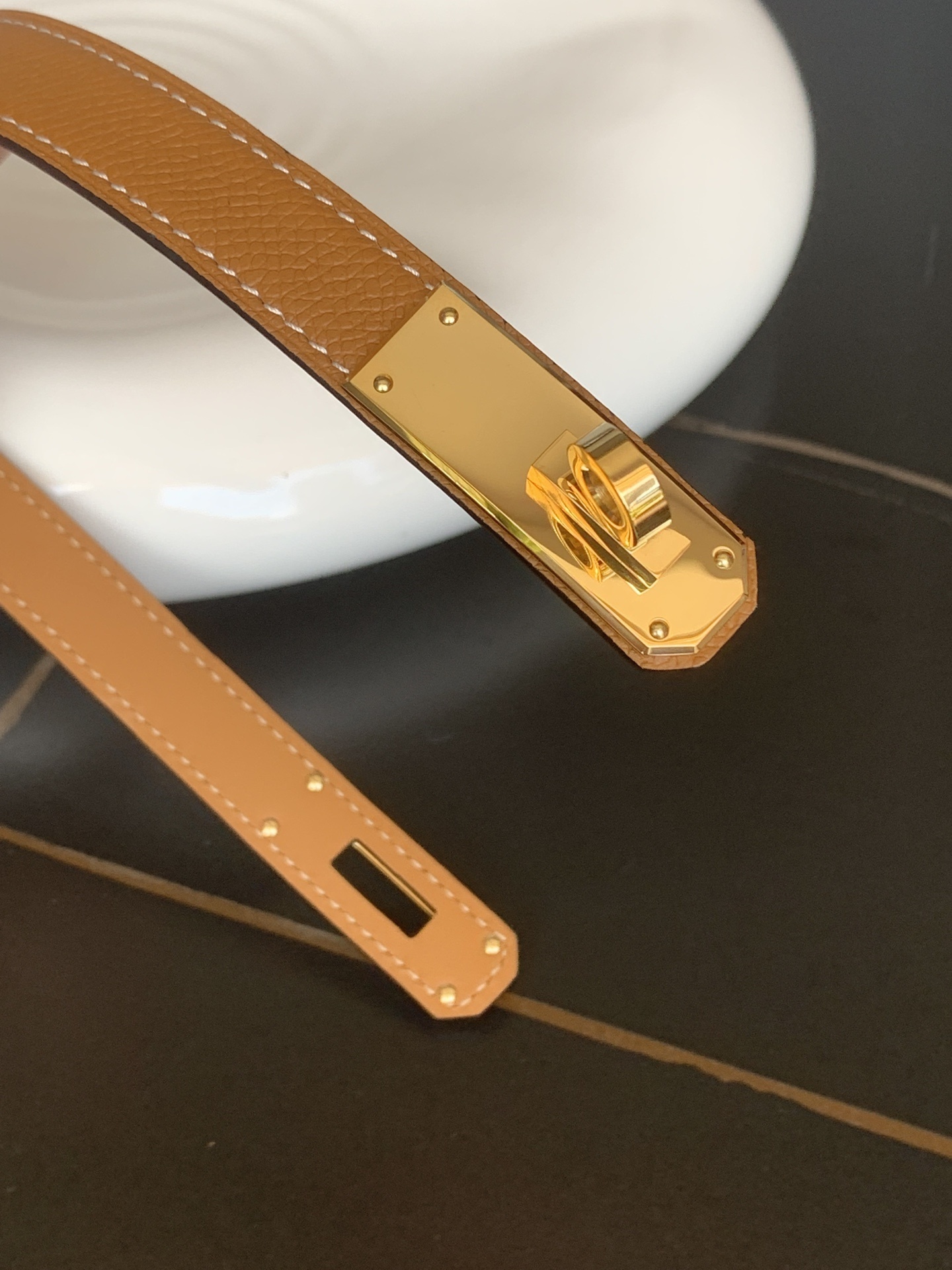 Hermes Kelly Belt in Gold Epsom Leather with Gold Hardware