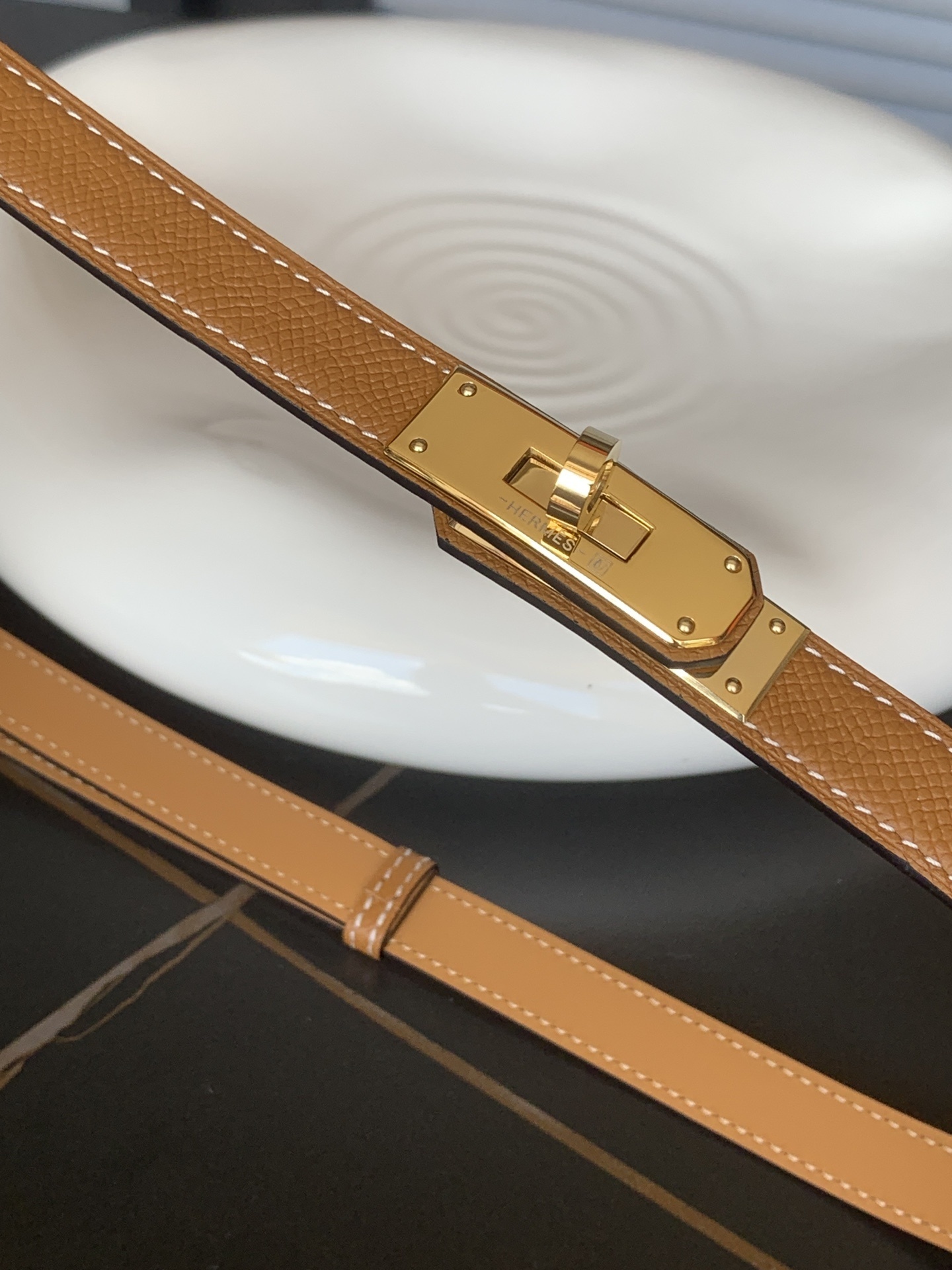 Hermes Kelly Belt in Gold Epsom Leather with Gold Hardware