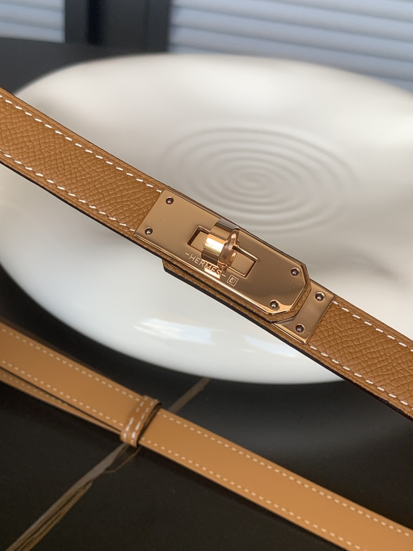 Hermes Kelly 18 Belt - Gold Epsom Leather with Rose Gold Hardware