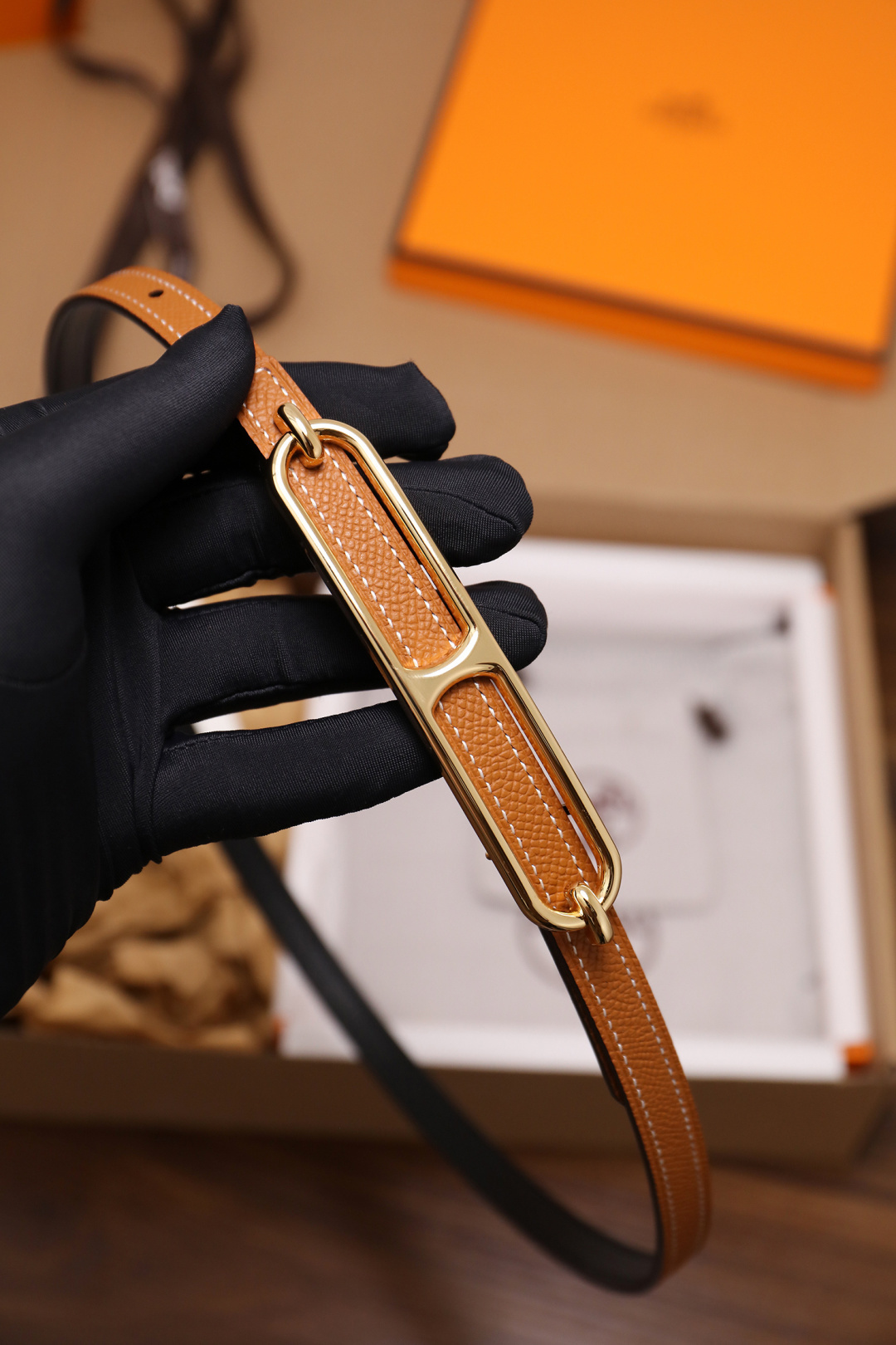 Hermès Roulis Double Tour Bracelet Gold Epsom Leather Gold Hardware