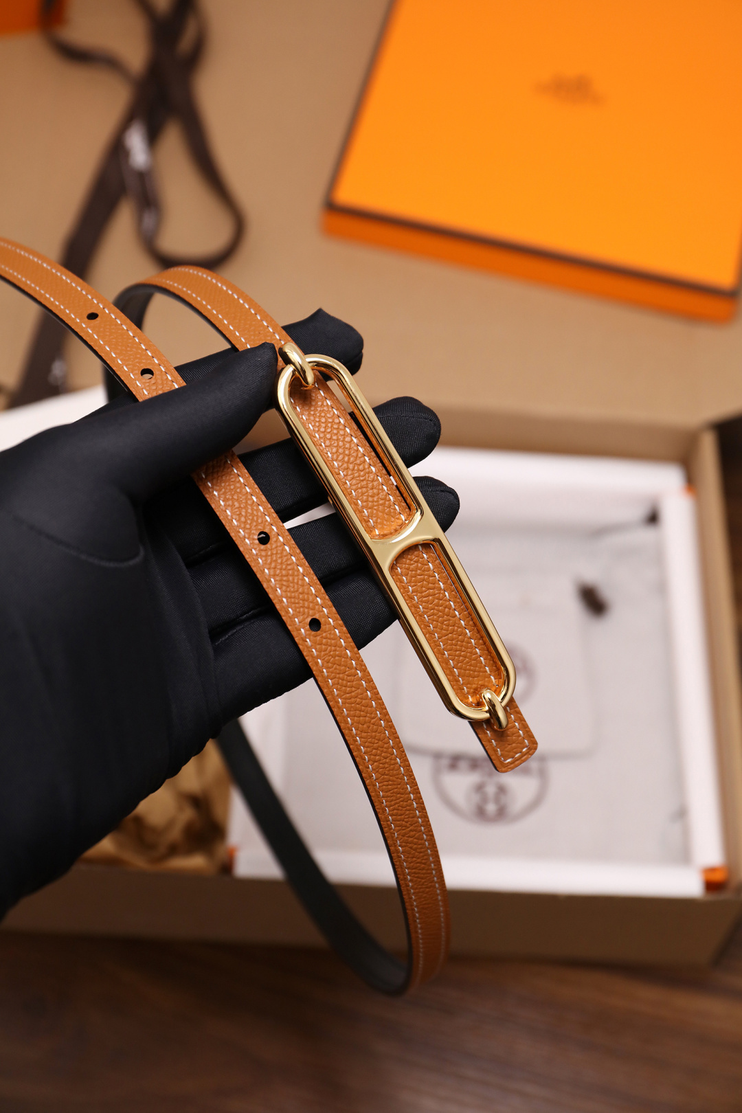 Hermès Roulis Double Tour Bracelet Gold Epsom Leather Gold Hardware