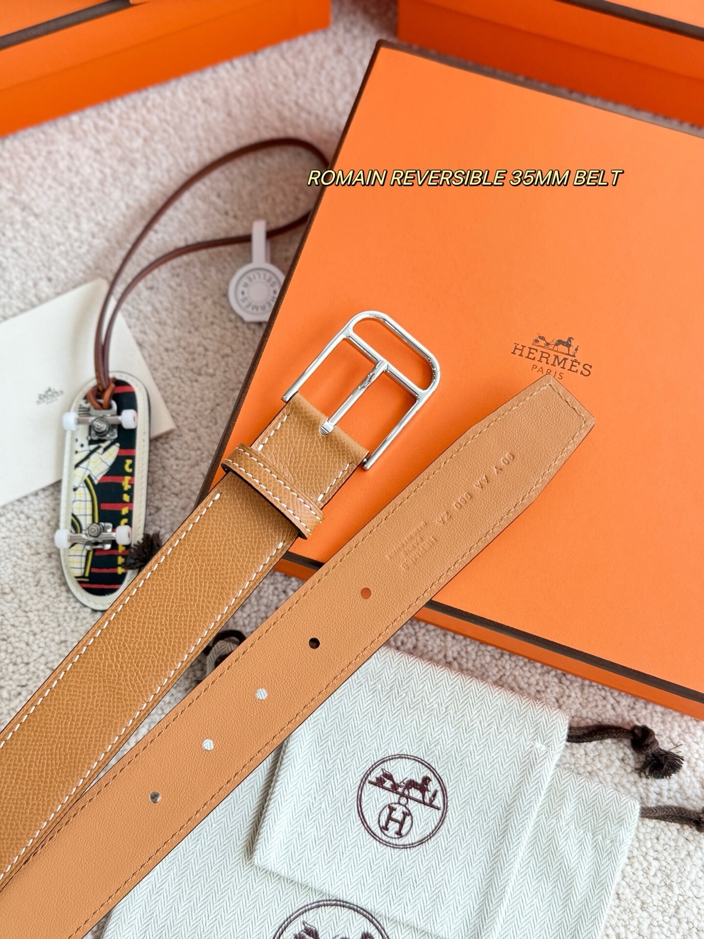 Hermès Romain Reversible 35mm Leather Belt - Luxury Accessory