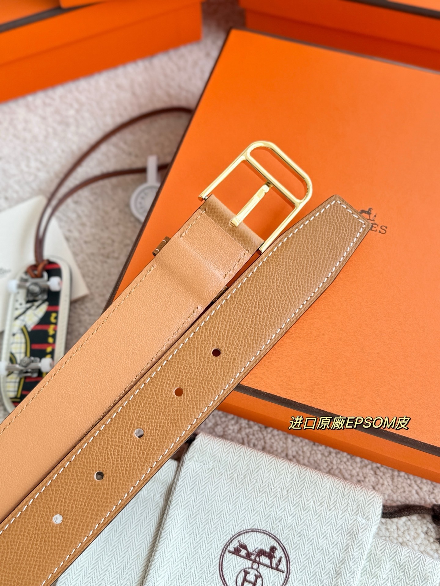 Hermès Romain Reversible 35mm Leather Belt with Gold Buckle