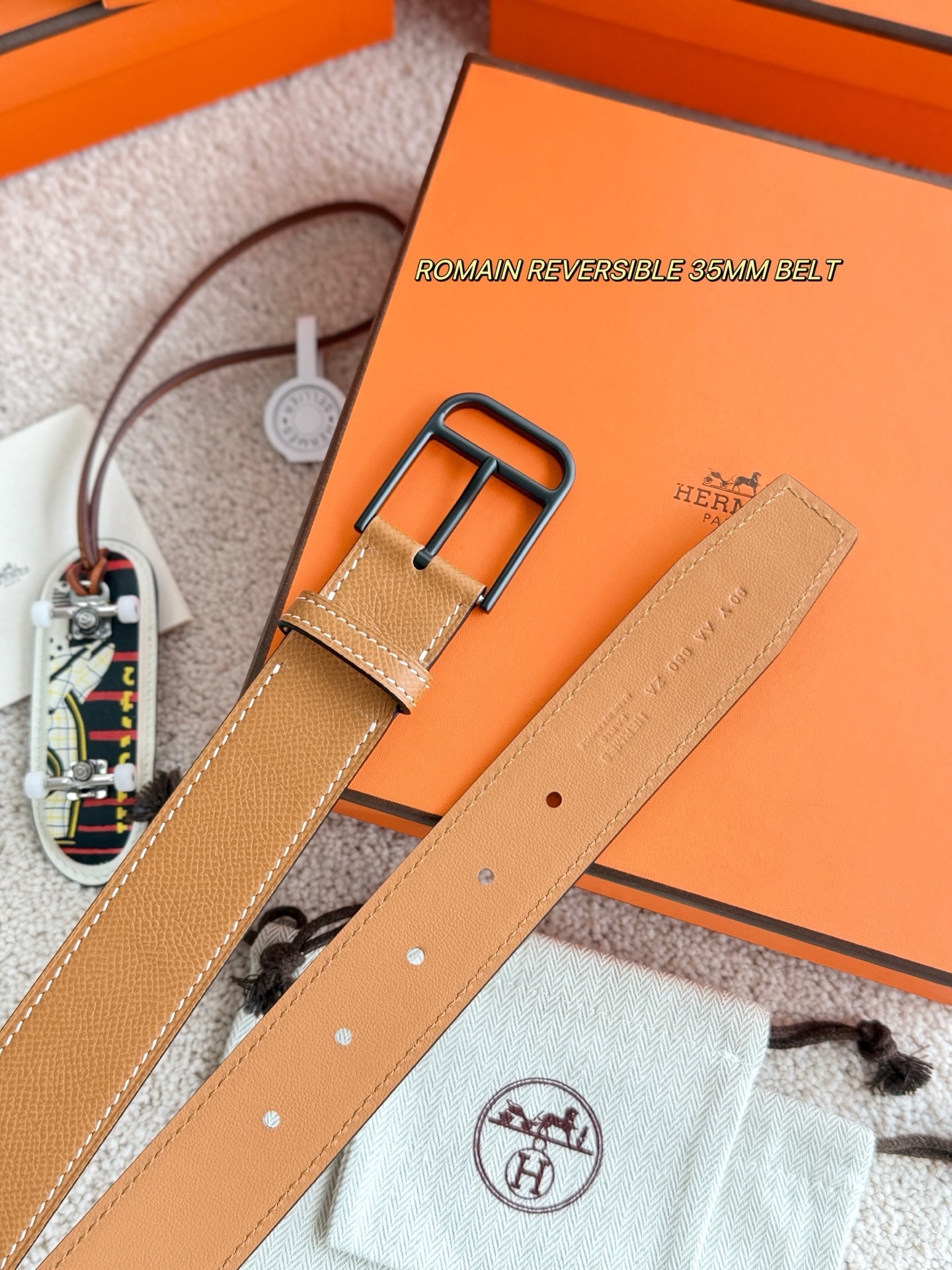 Hermes Romain Reversible 35mm Leather Belt - Luxury Men's Accessory