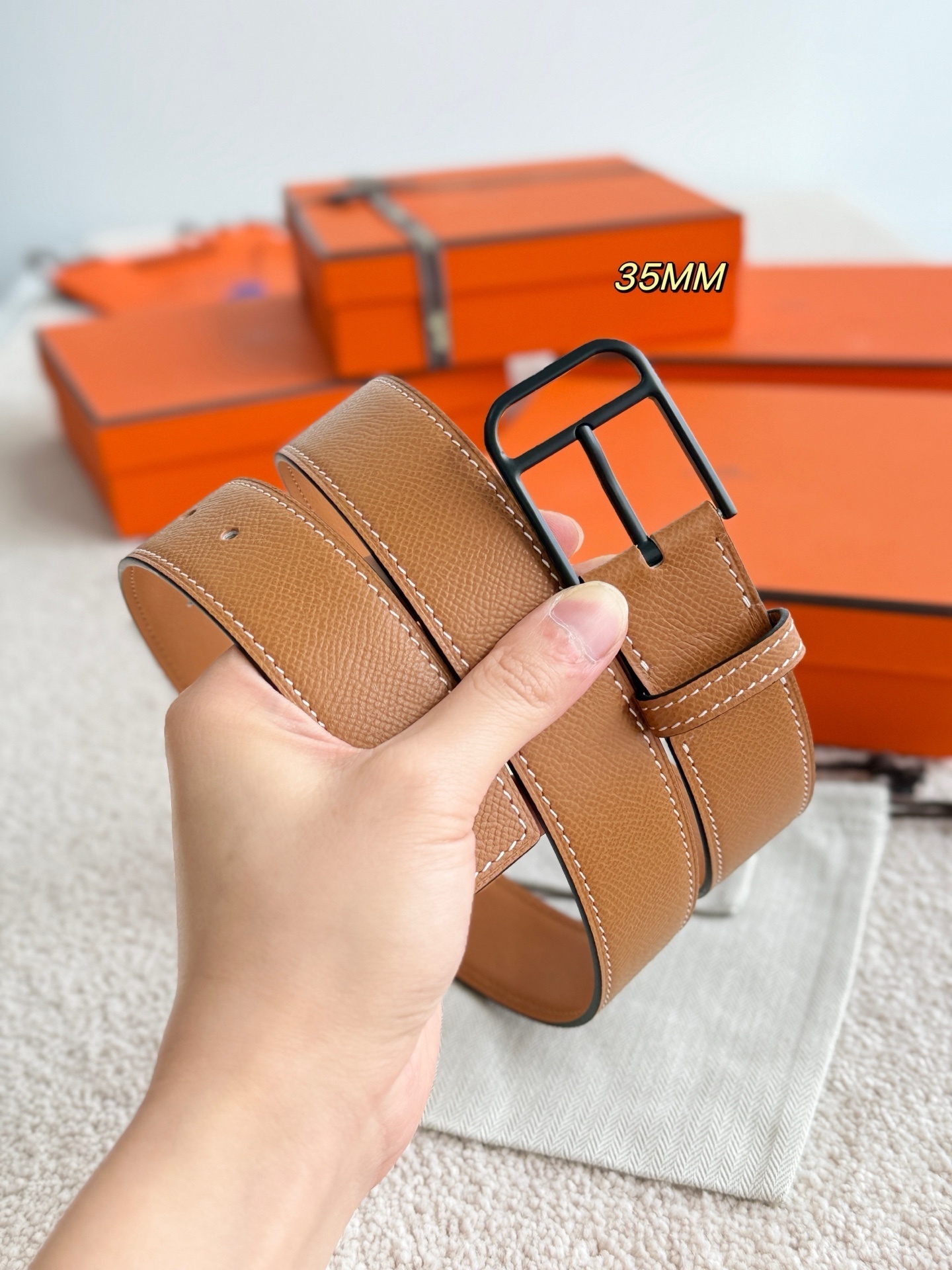 Hermes Romain Reversible 35mm Leather Belt - Luxury Men's Accessory